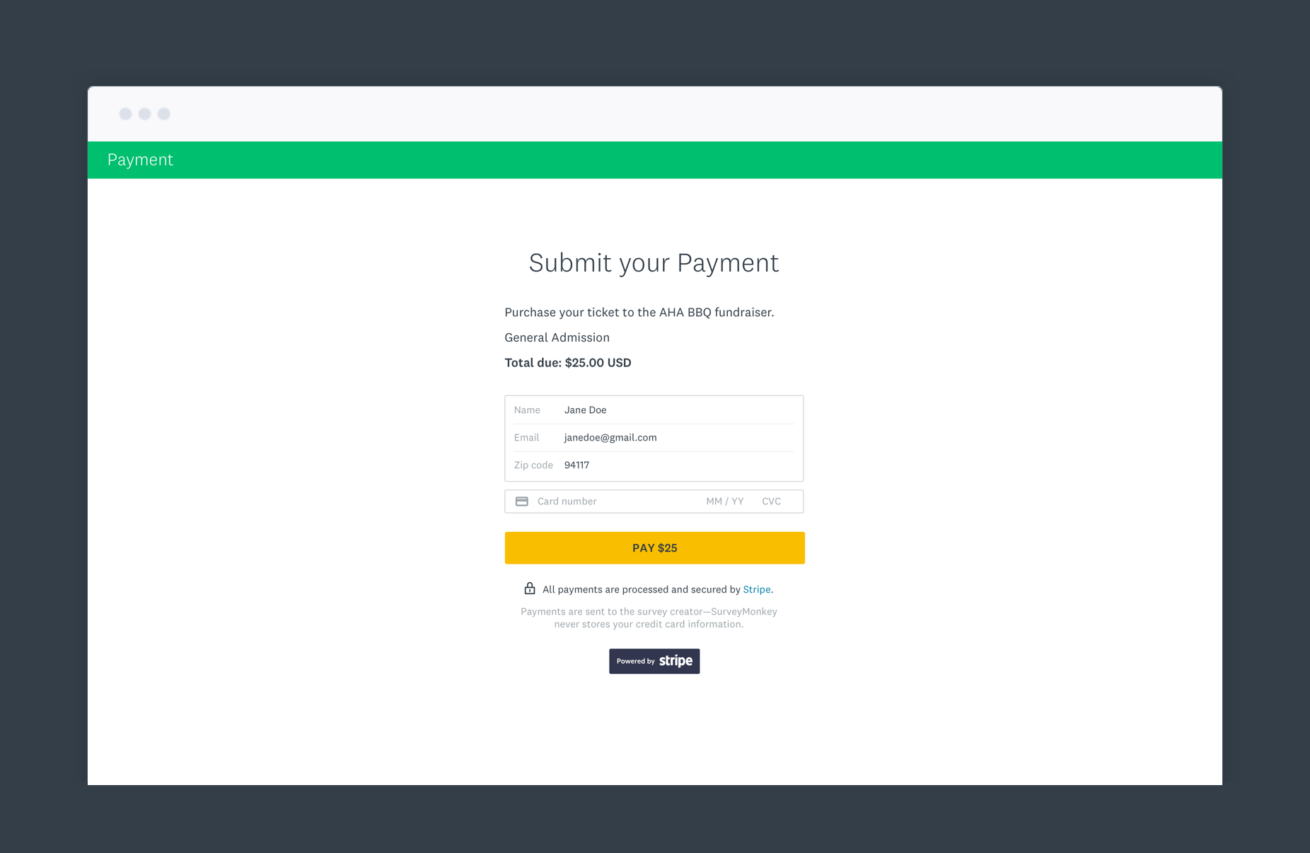b) UI &amp; Interaction for survey respondents