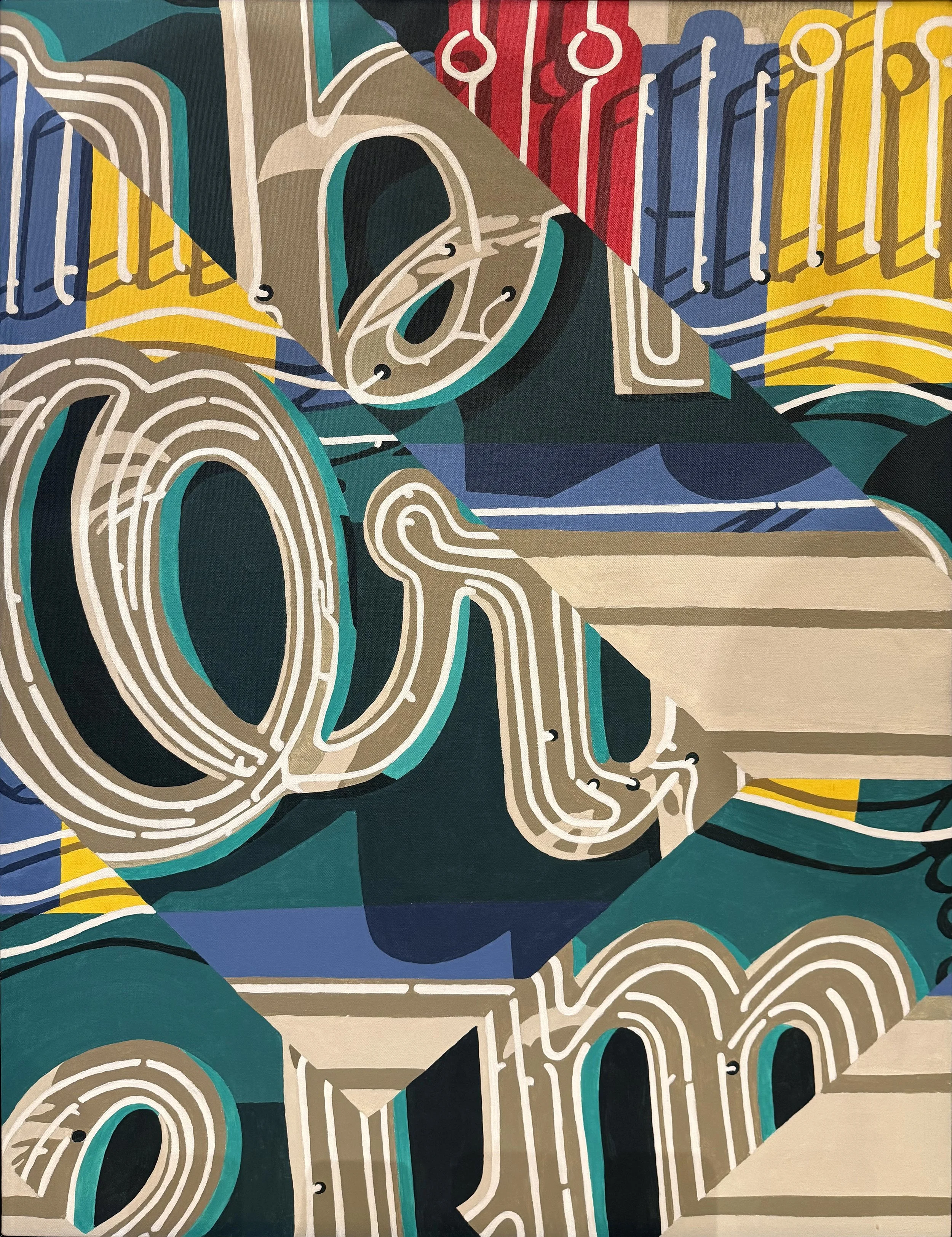 Modern painting of deconstructed  Orpheum sign