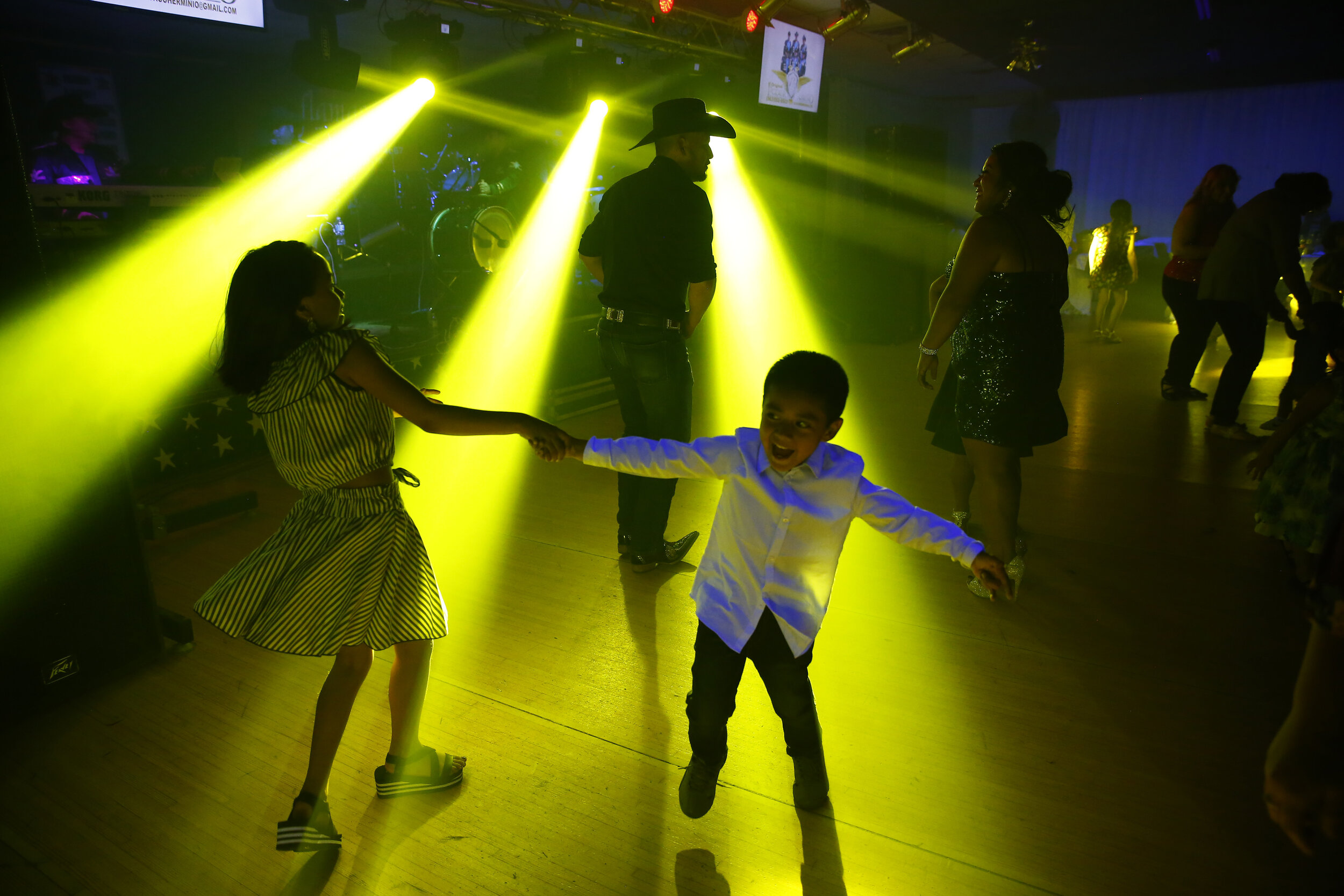   Brenda Estrada Quinceañera at Flamas Night Club in West Liberty, IA. 2019. The town is in Muscatine County, Iowa, and as of the 2010 U.S. Census was the only city in the state to have a majority Hispanic population.  
