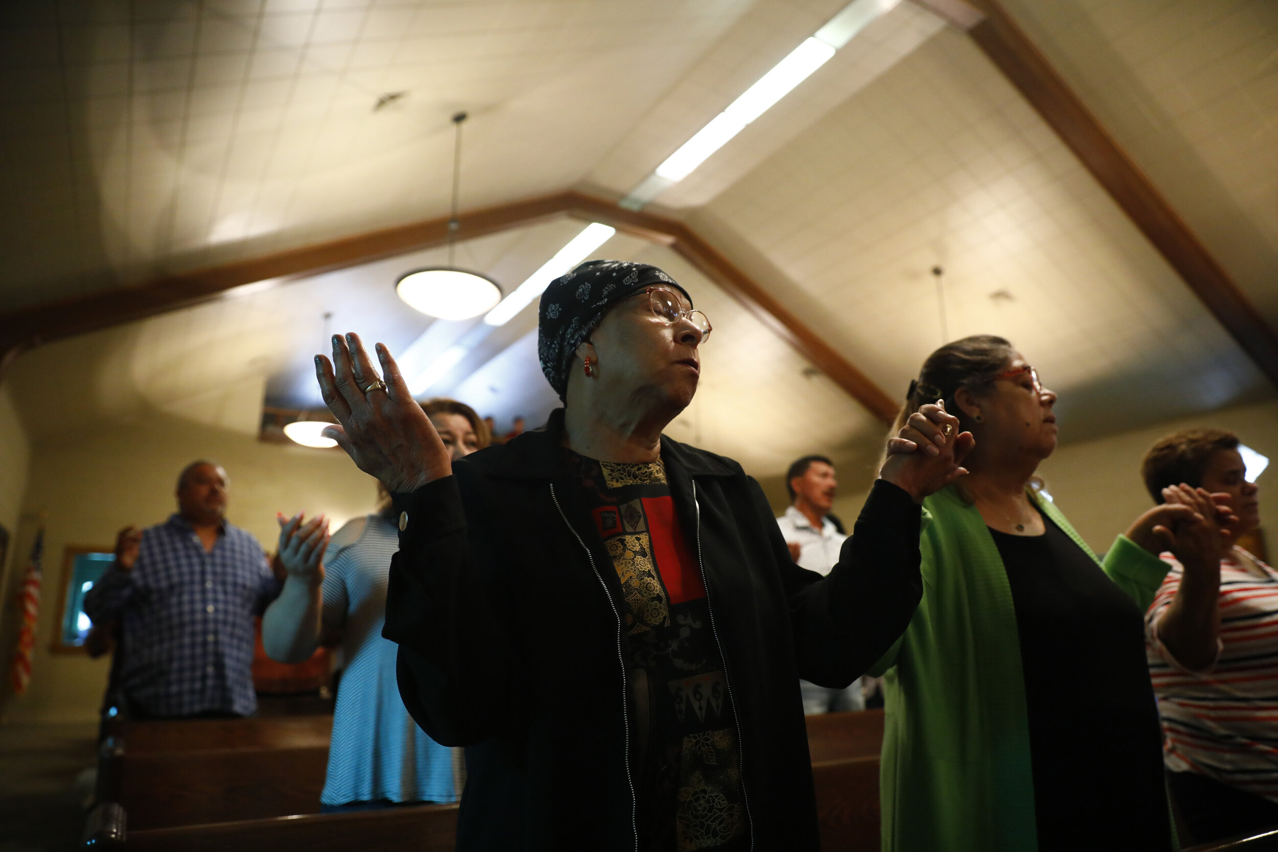   Sunday morning church service in West Liberty, IA. 2019. The town is in Muscatine County, Iowa, and as of the 2010 U.S. Census was the only city in the state to have a majority Hispanic population.  