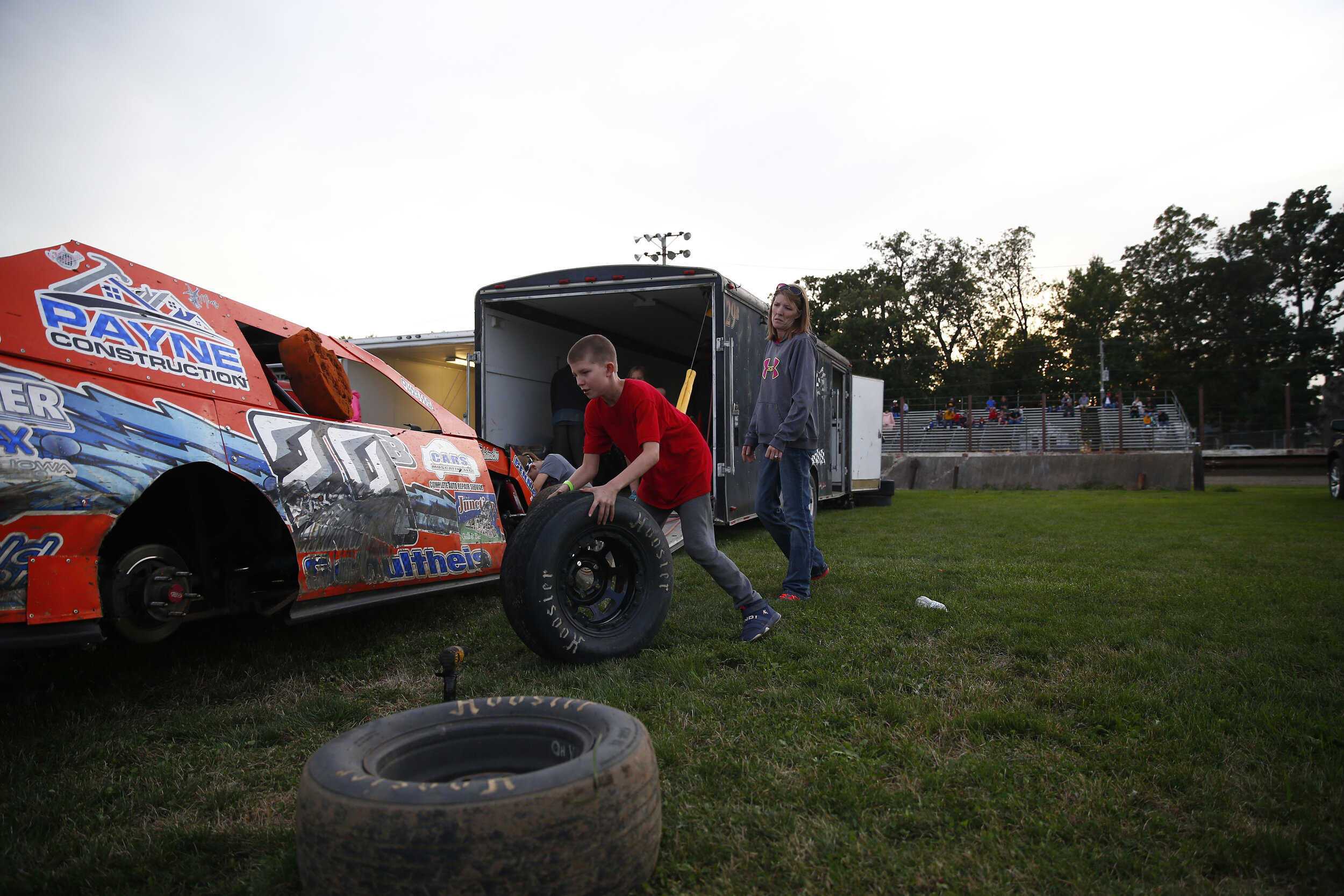   Saturday night dirt track racing in West Liberty, IA. 2019. The town is in Muscatine County, Iowa, and as of the 2010 U.S. Census was the only city in the state to have a majority Hispanic population.  