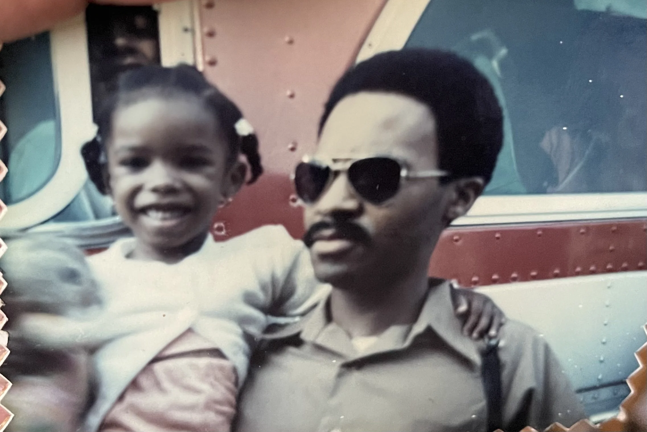 Detrel with her father