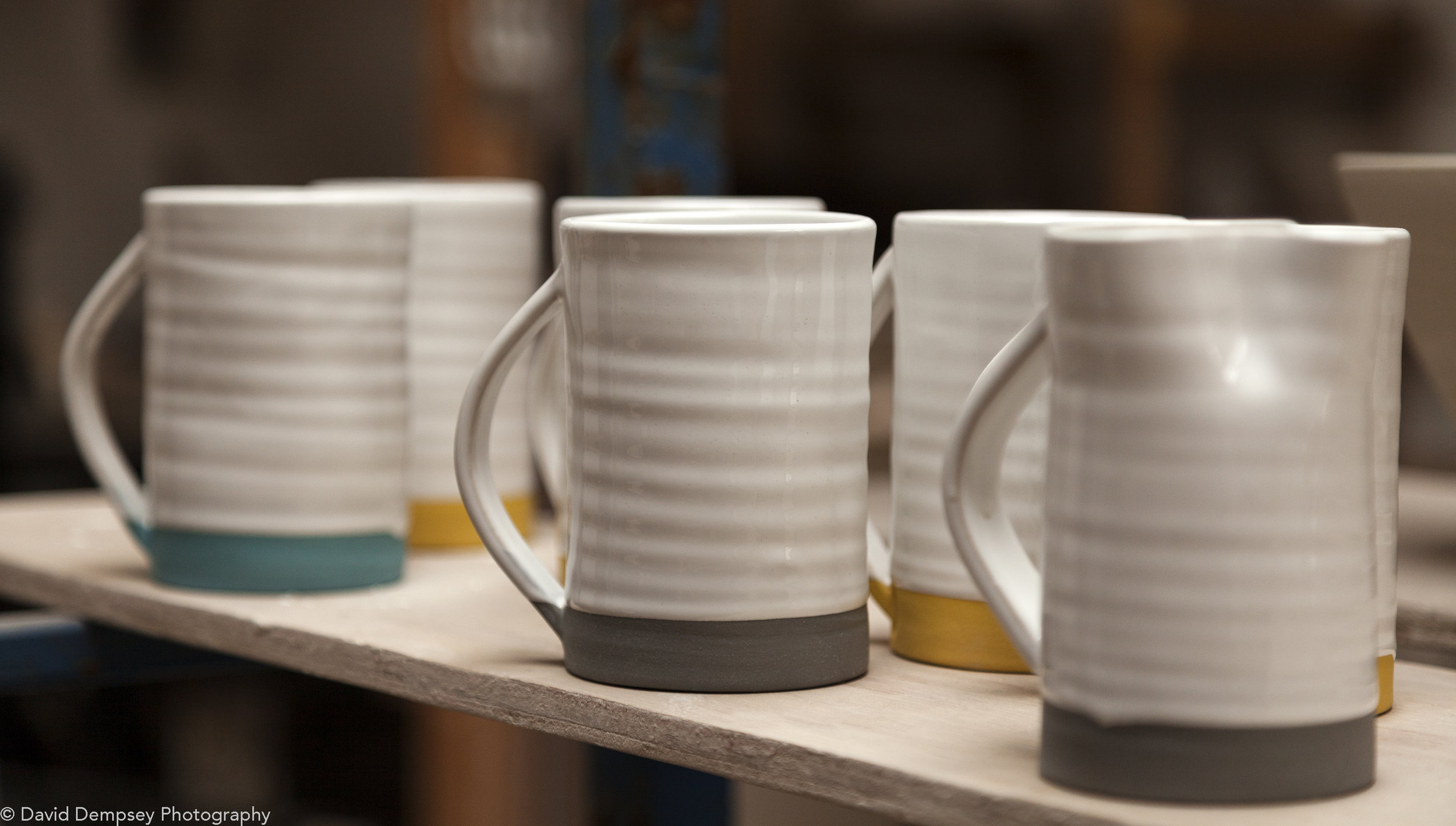 Diem Pottery - Mugs in workshop