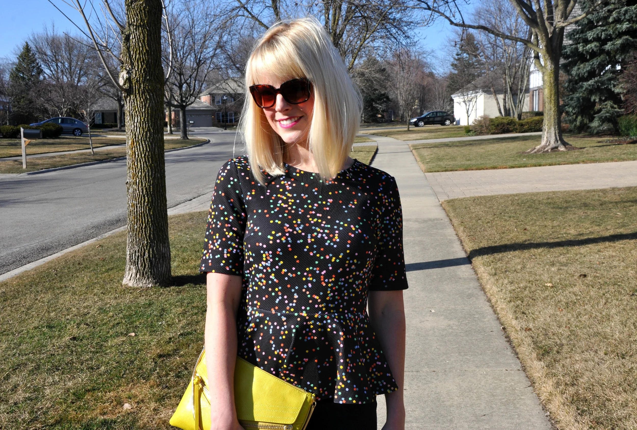 Polka dotted peplum.