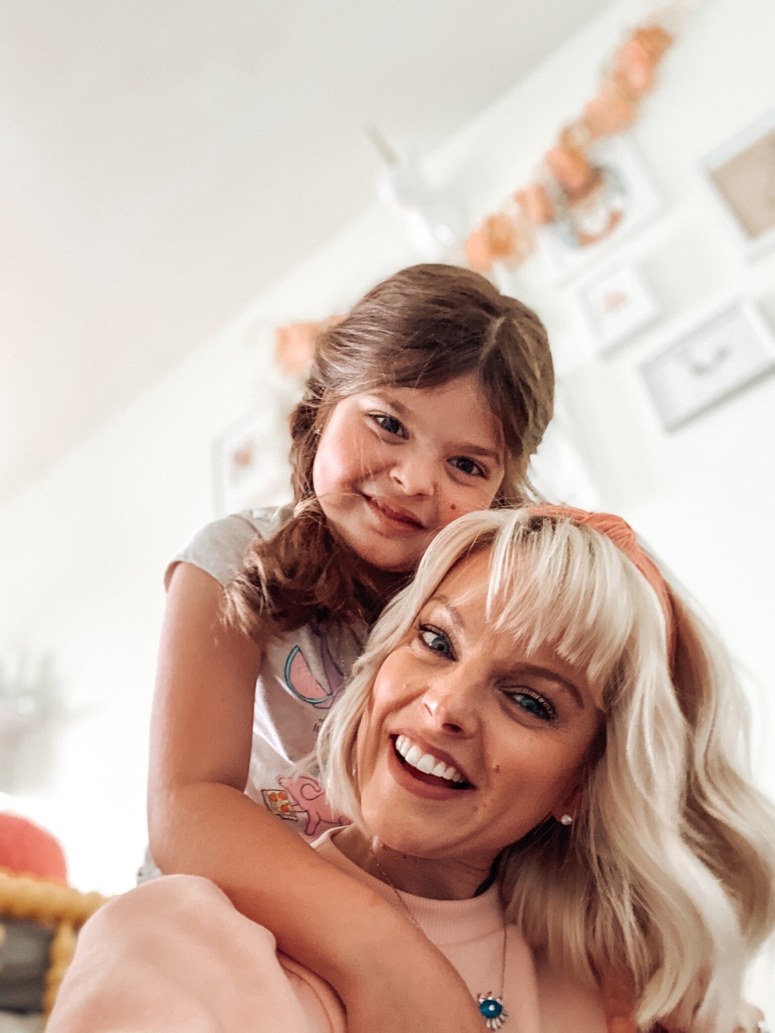Johanna and her daughter taking a quarantine selfie.