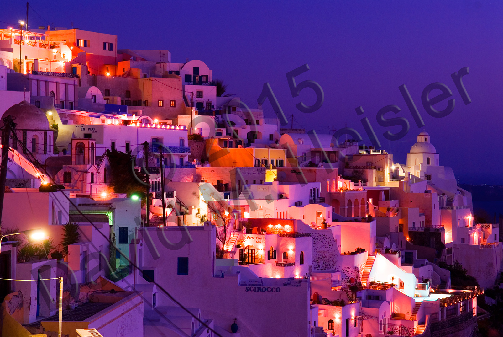 Fira, Santorini at dusk