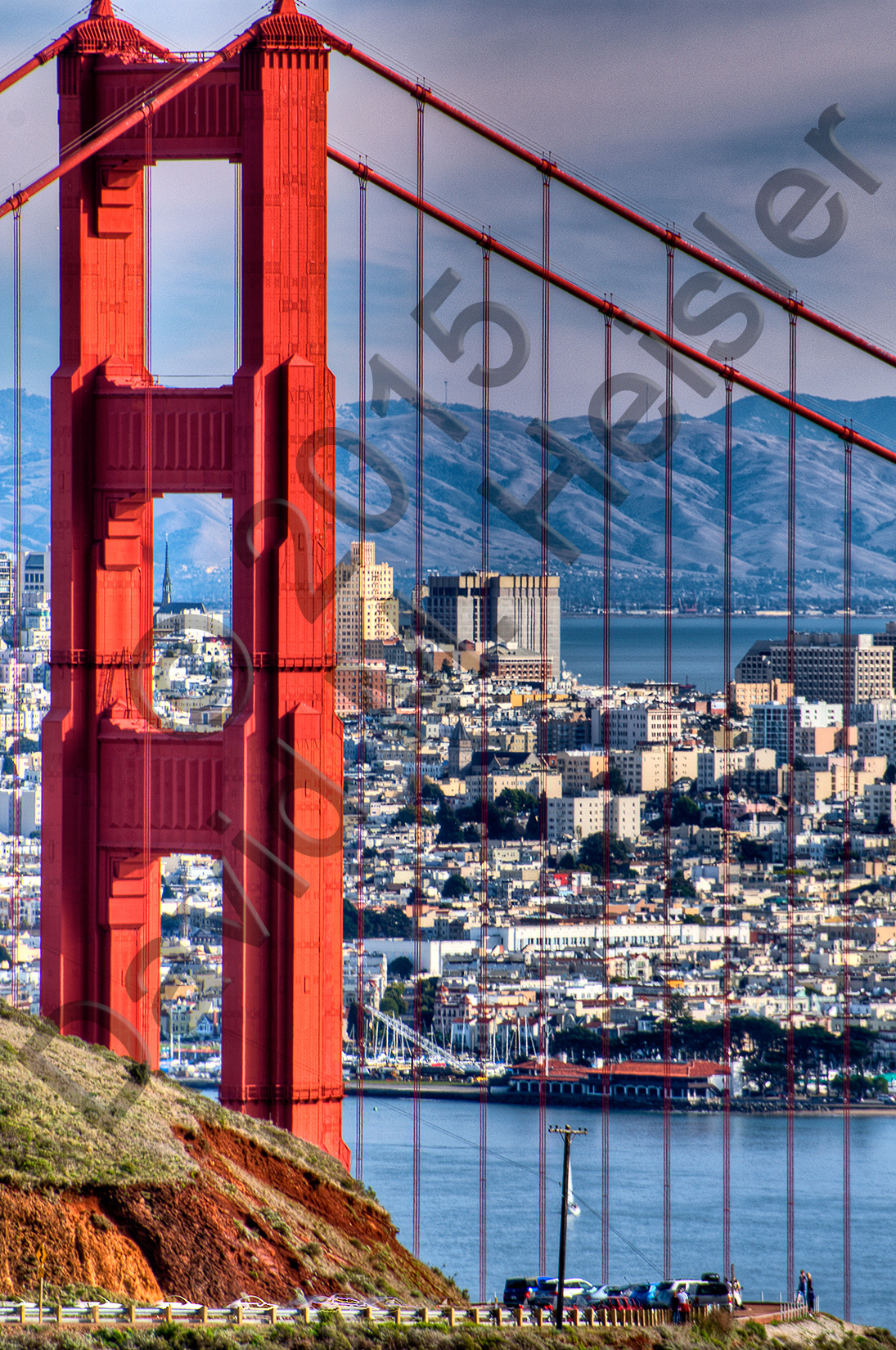North Tower and San Francisco from the Marin Headlands