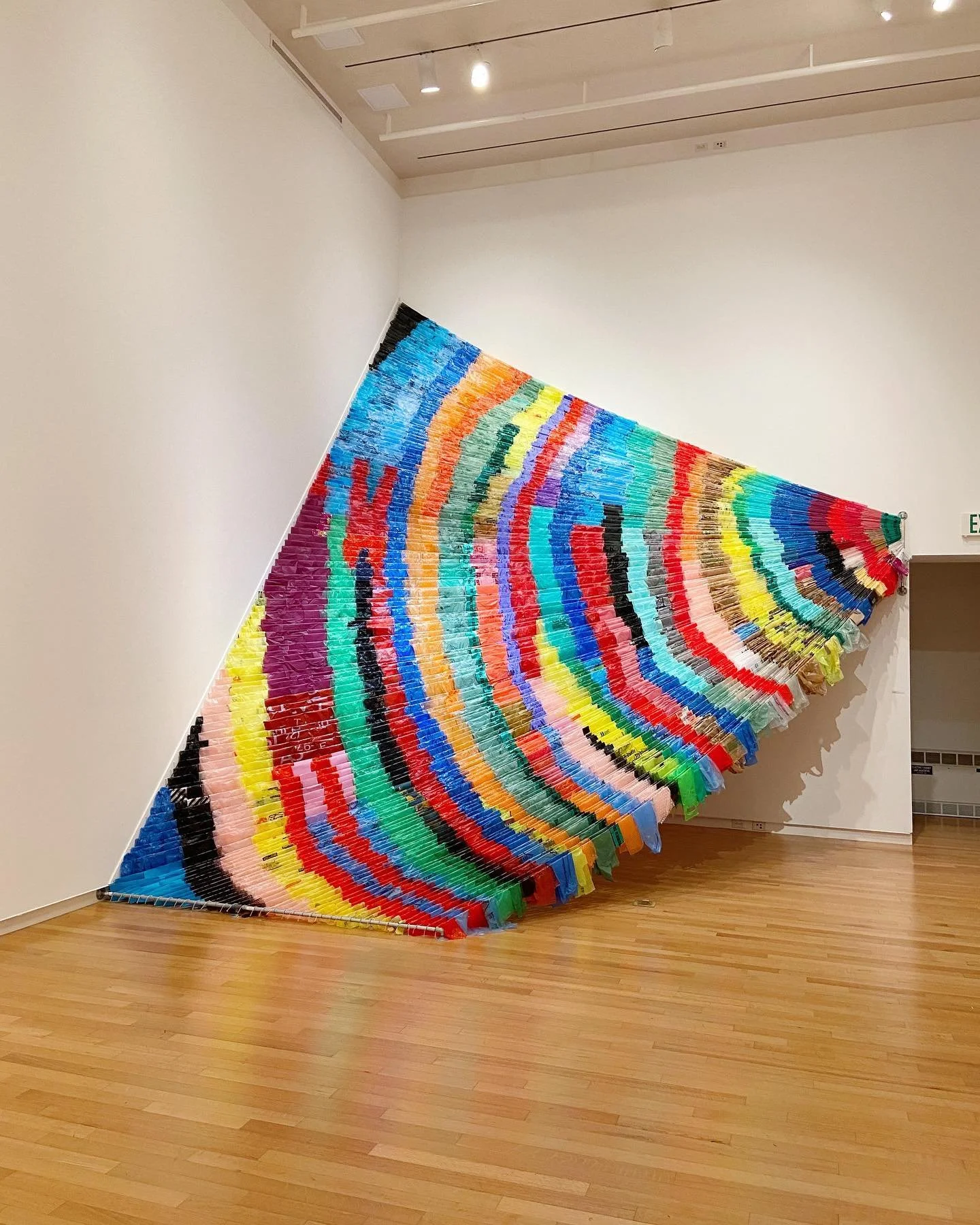 Baltimore artist team @jessieandkatey &ldquo;Laminae Wave&rdquo; enchanting ⛺️ 🌊 🌈 @goucherartgalleries. Go check out this beautiful show through this Saturday 3/14! Curated by @alex_ebstein and @amytothemax More highlights to come! 
#bmoreart #bmo