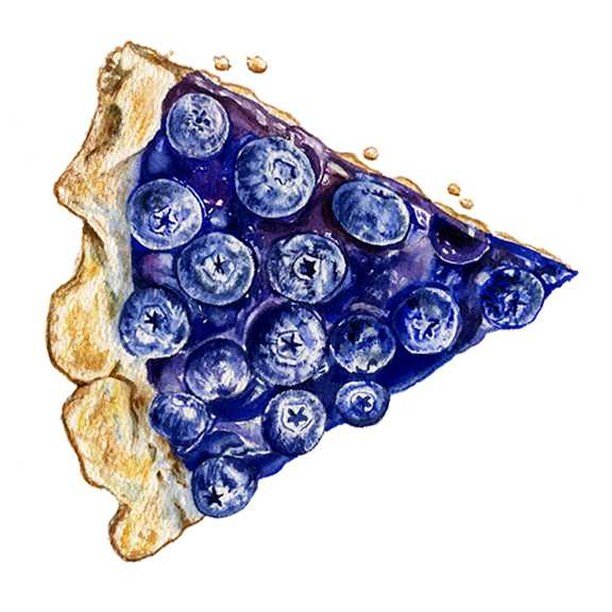 Blueberry Pie... 3/6! This piece was created as a promotion for a great illustrators collective I'm part of, @illustratorsforhire , for part of a printed collaboration called &quot;The Best Thing I've Ever Eaten&quot;. Stay tuned for the full image!
