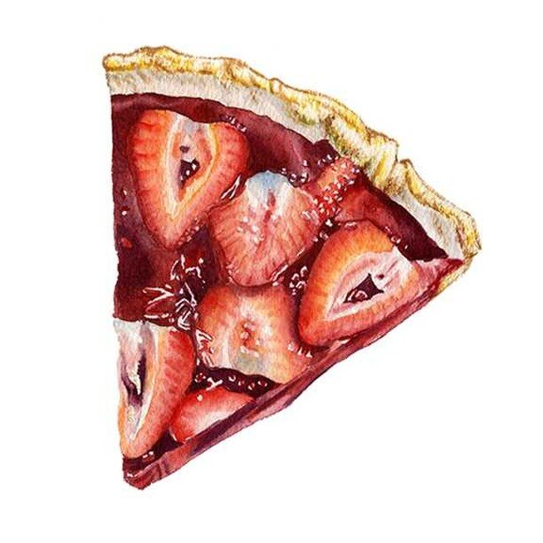 Strawberry Pie... 5/6! (This is my favorite!) This piece was created as a promotion for a great illustrators collective I'm part of, @illustratorsforhire , for part of a printed collaboration called &quot;The Best Thing I've Ever Eaten&quot;. Stay tu