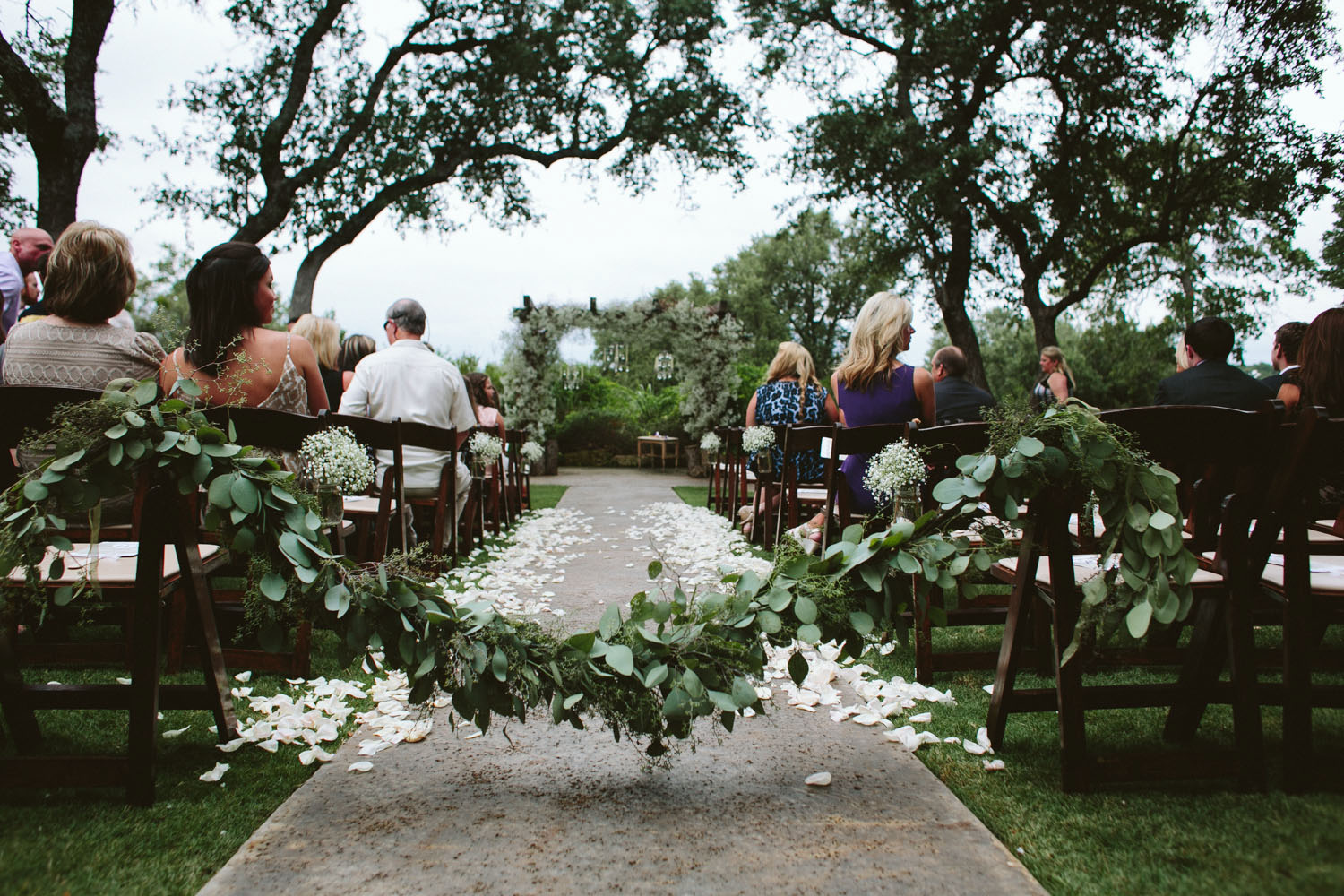 Wedding Aisle with Floral Leaves and Petals | Lisa Woods Photography