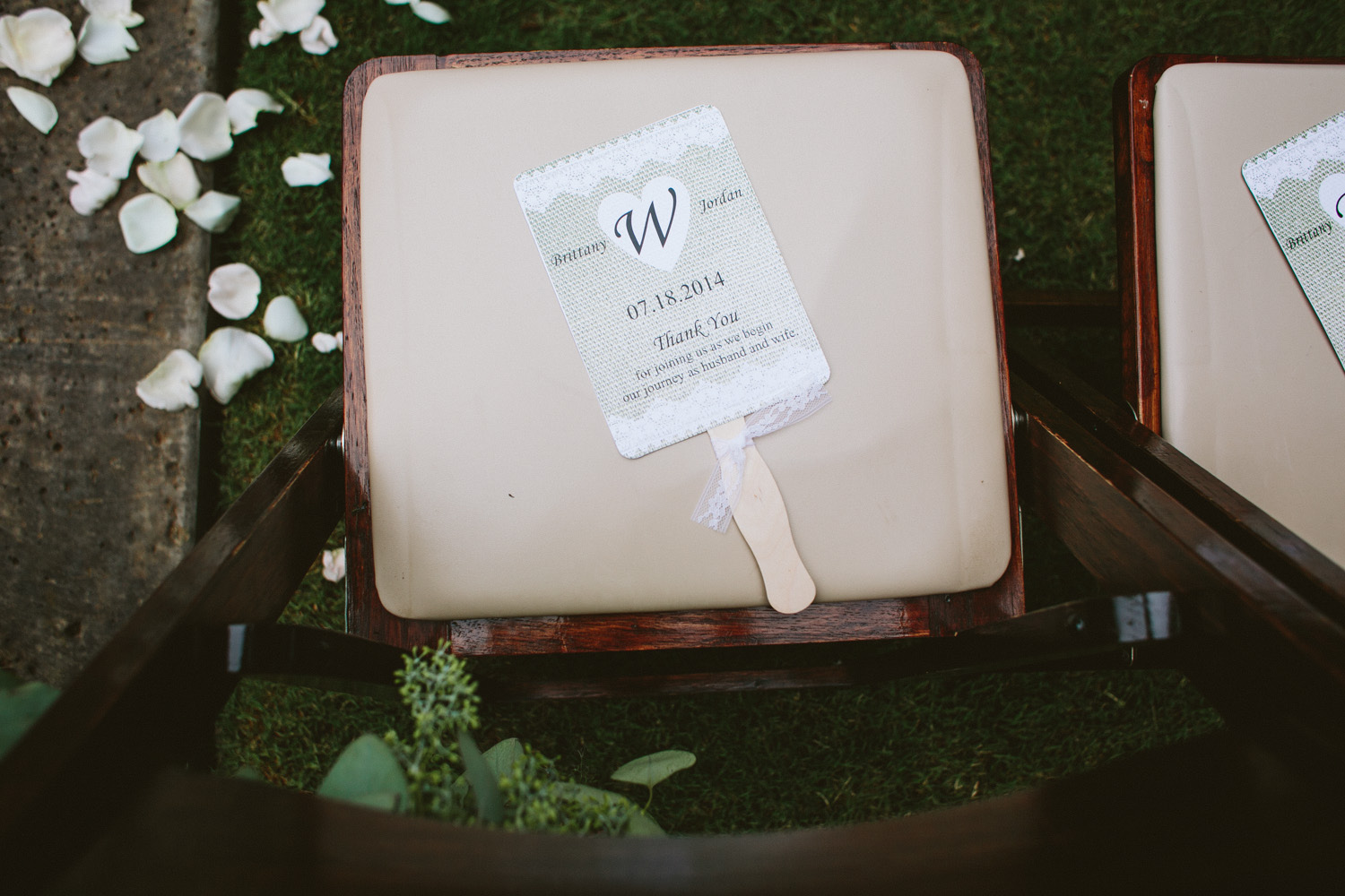 Wedding Program and Fan at Vista West Ranch Outdoor Wedding | Lisa Woods Photography