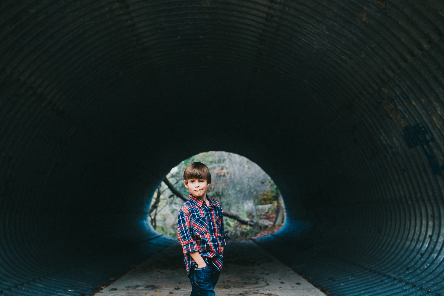 Boy with Smirk | Walnut Creek Park Austin, Texas | Lisa Woods Photography