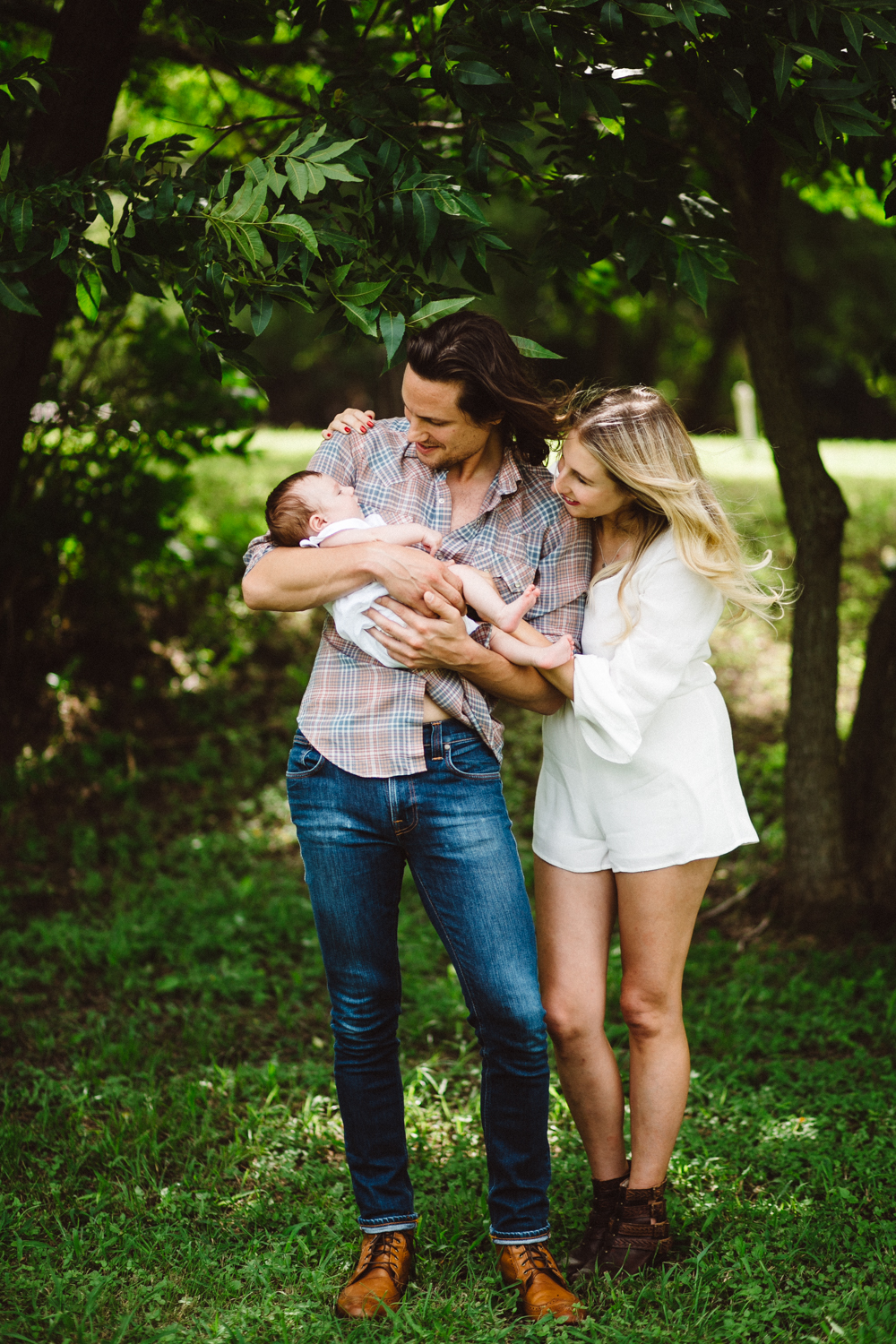 beautiful family with baby