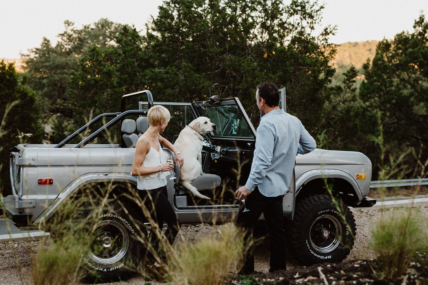 old bronco engagement photo