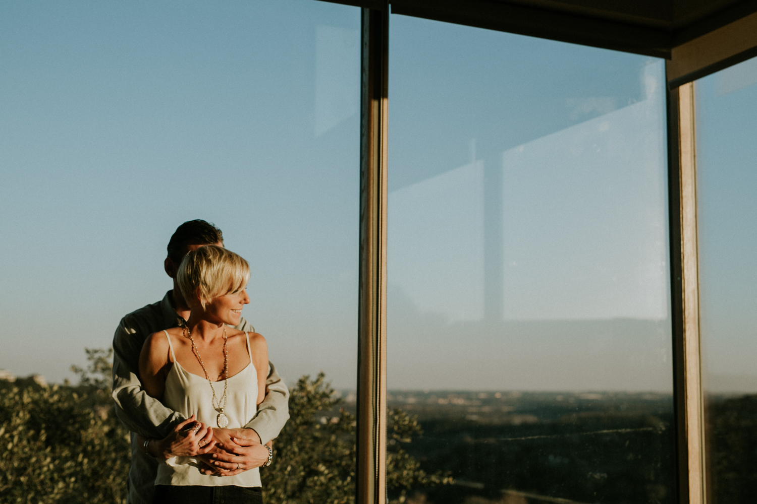 engagement photo in the bedroom