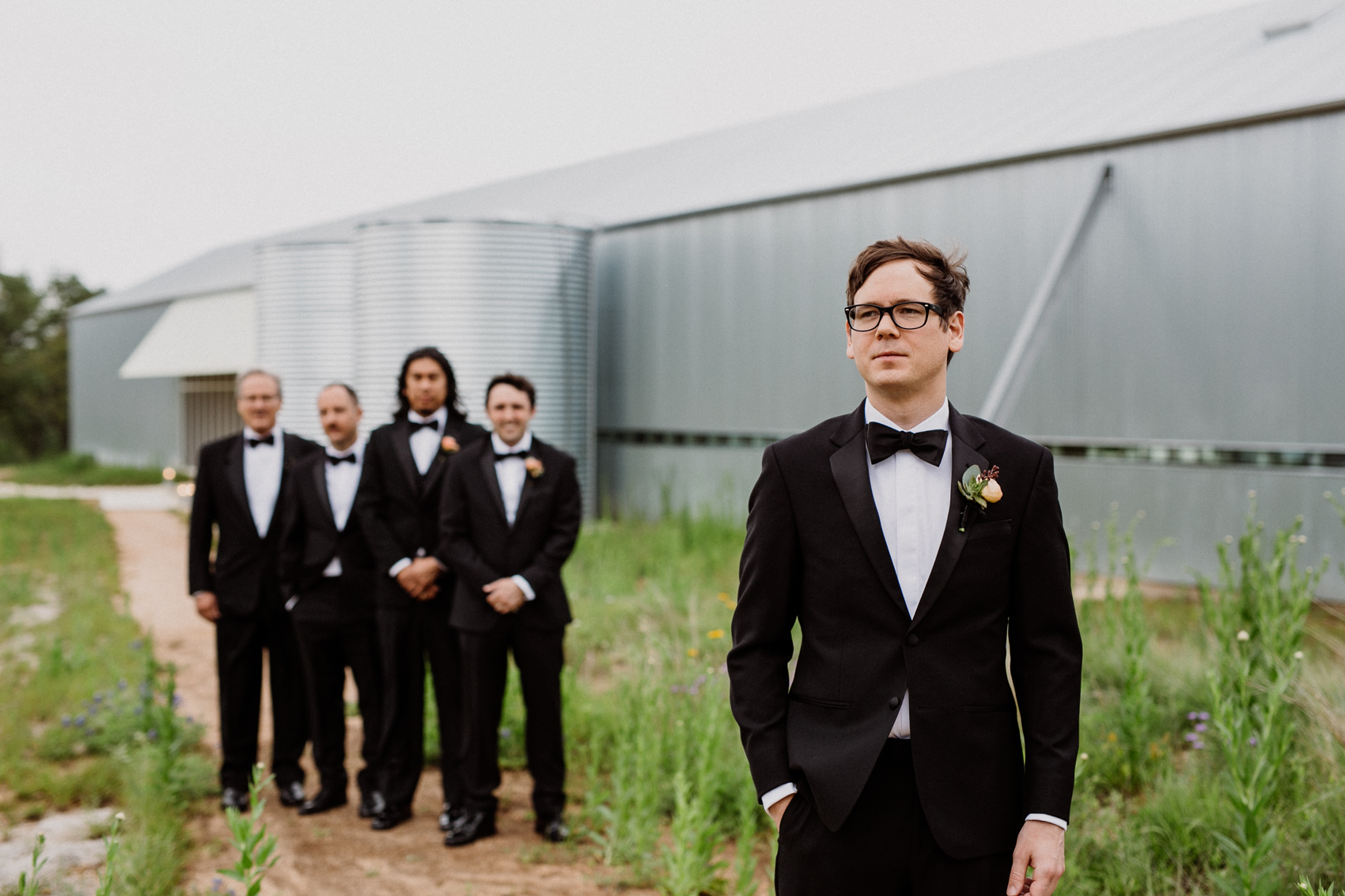 groom and groomsmen at prospect house