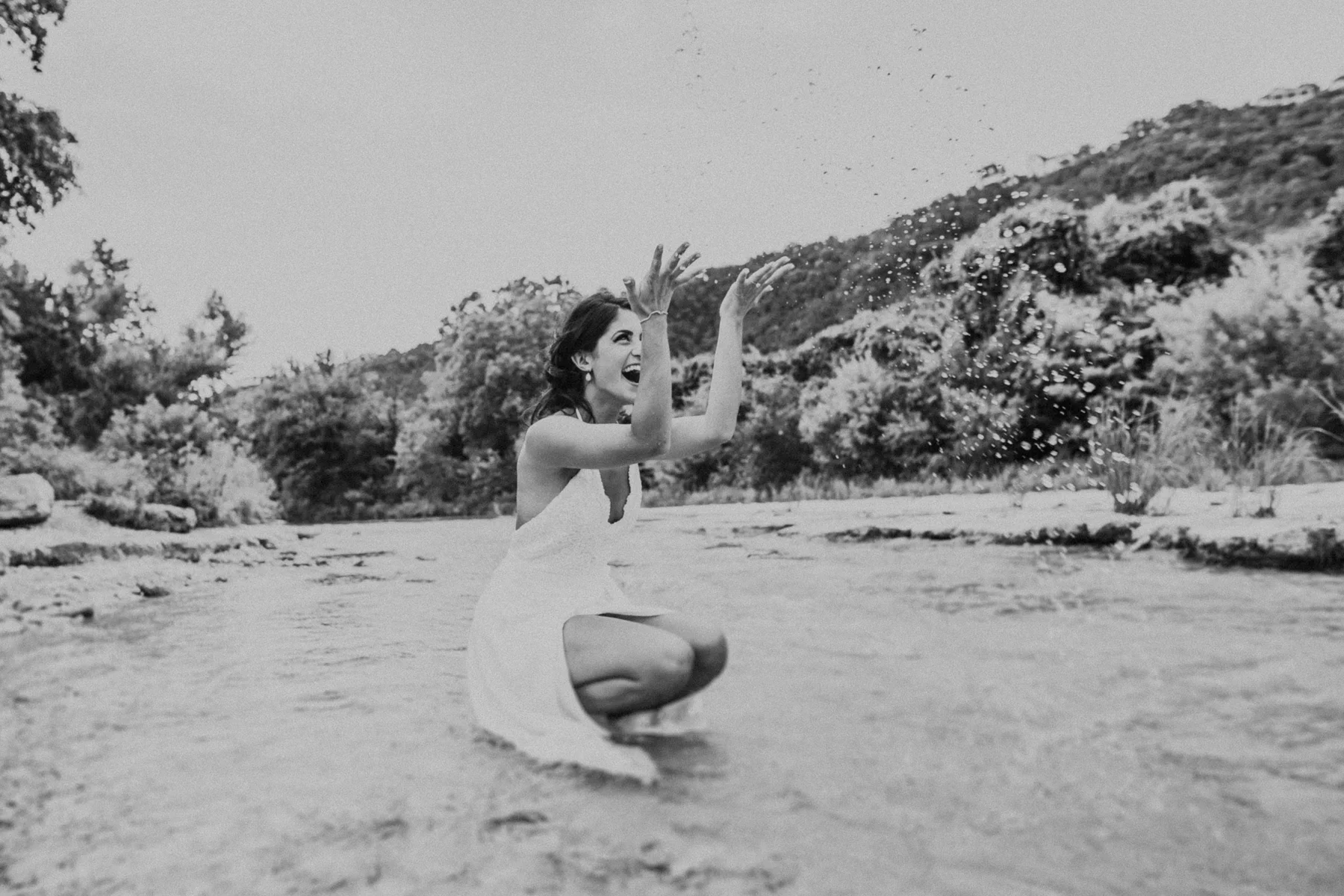 bride in water