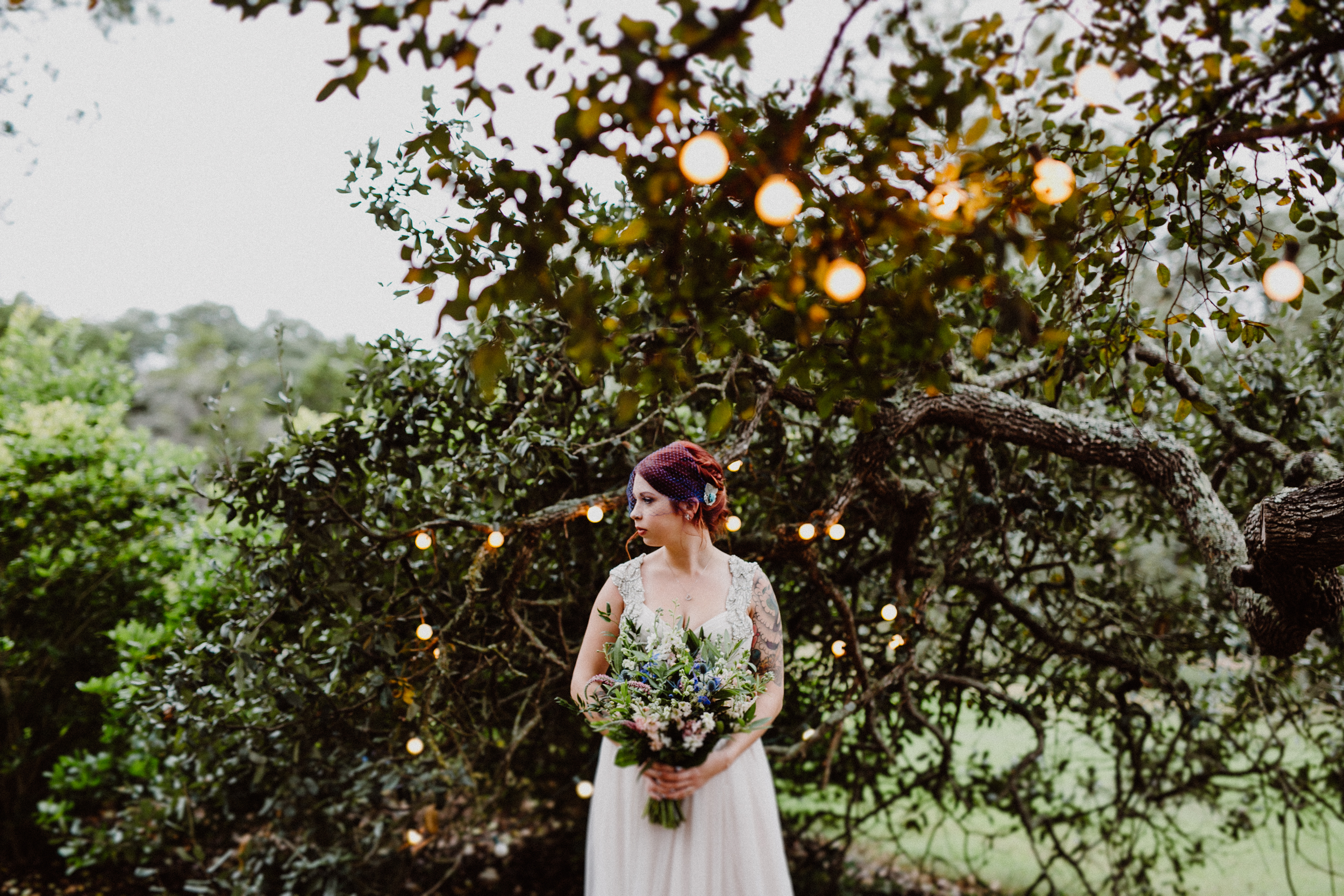 bride at wildflower barn