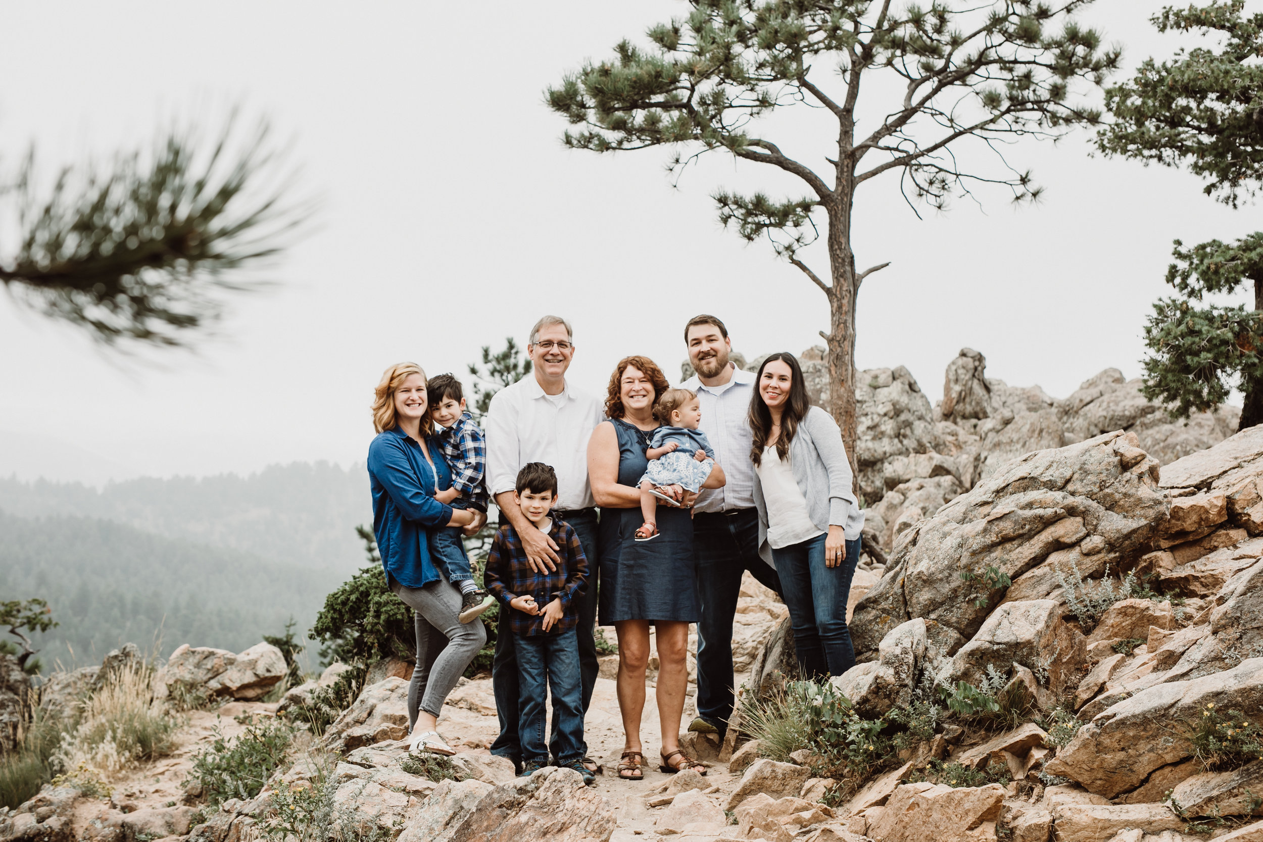 family photo on mountain in colorado