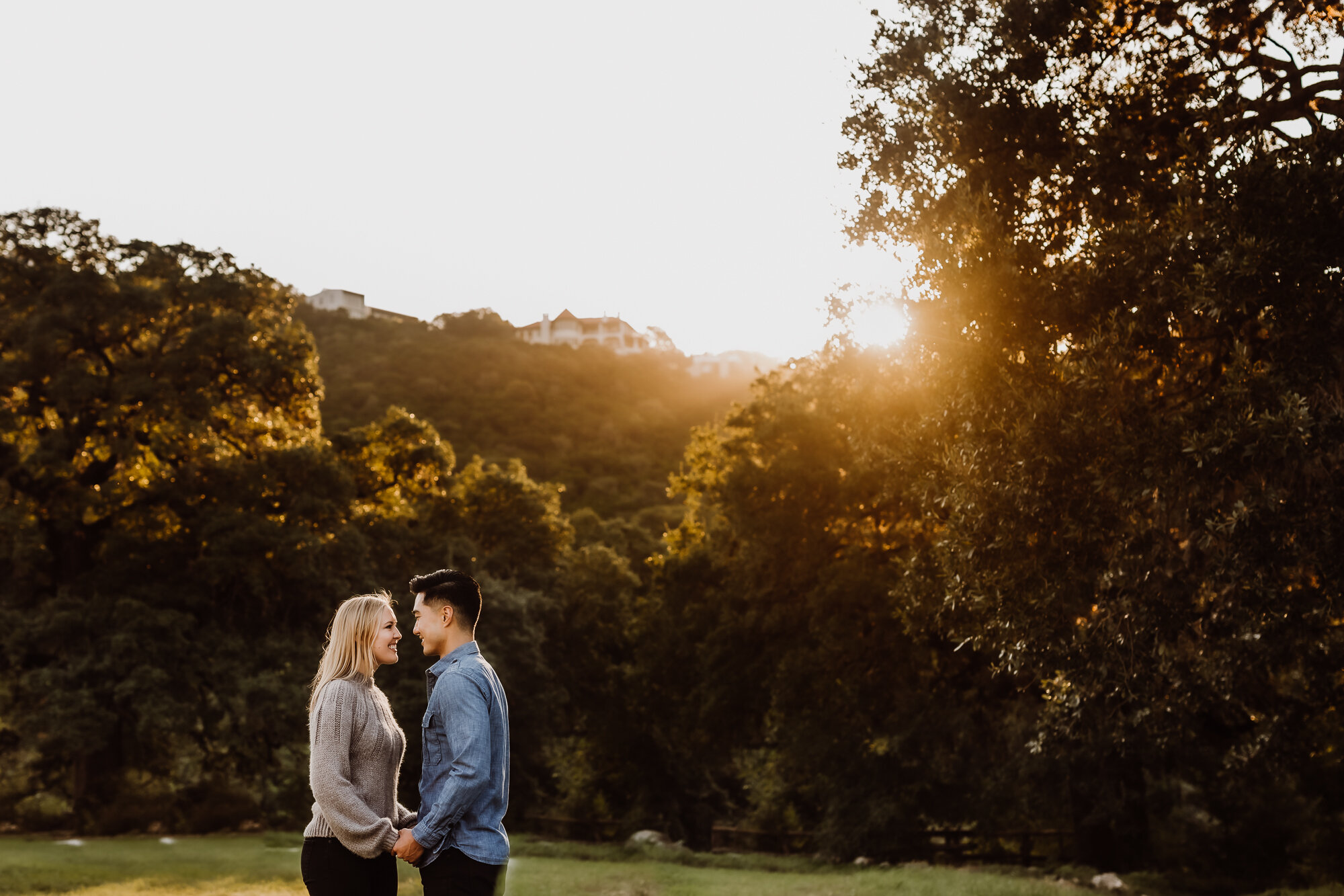 sun flare engagement session