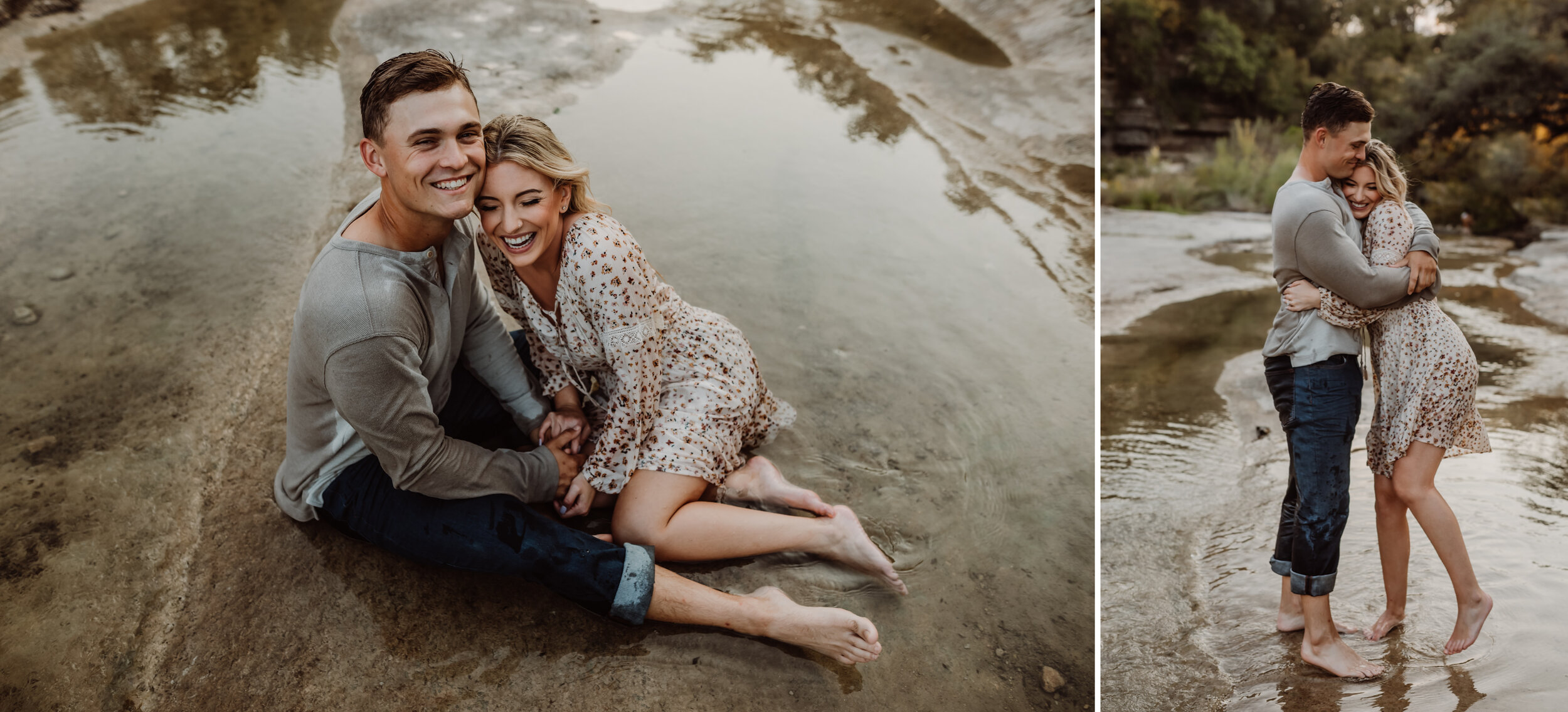 bull creek engagement pictures in austin
