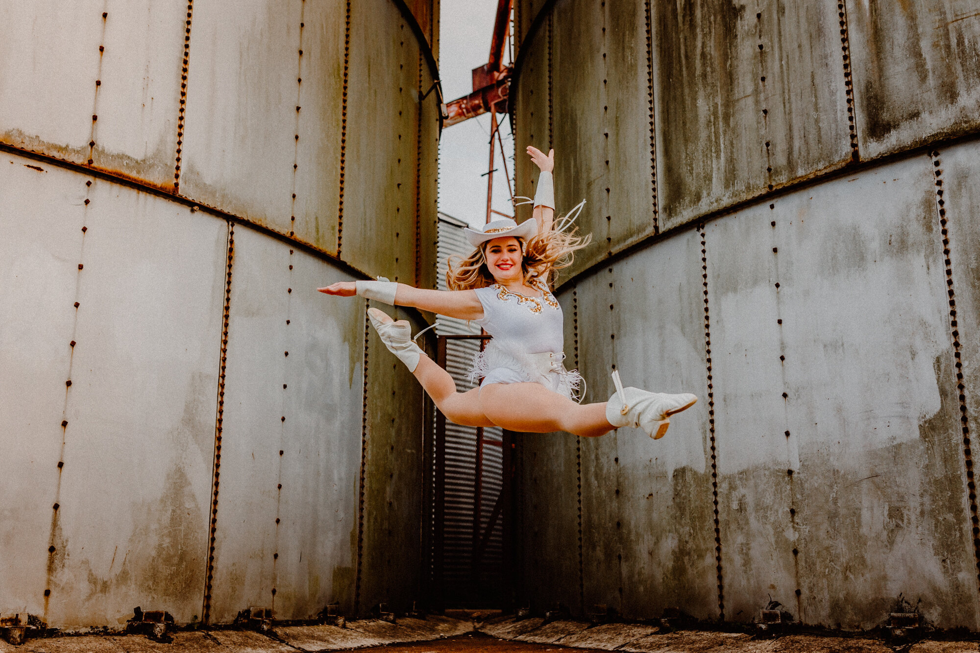 dancer jumping in the air for picture