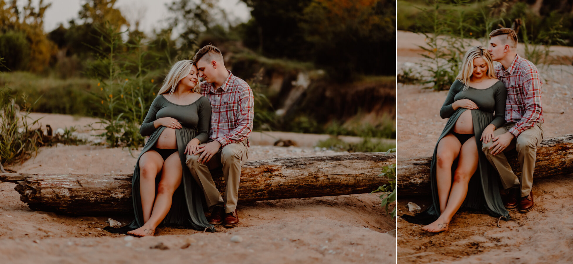 secret beach maternity session in austin texas