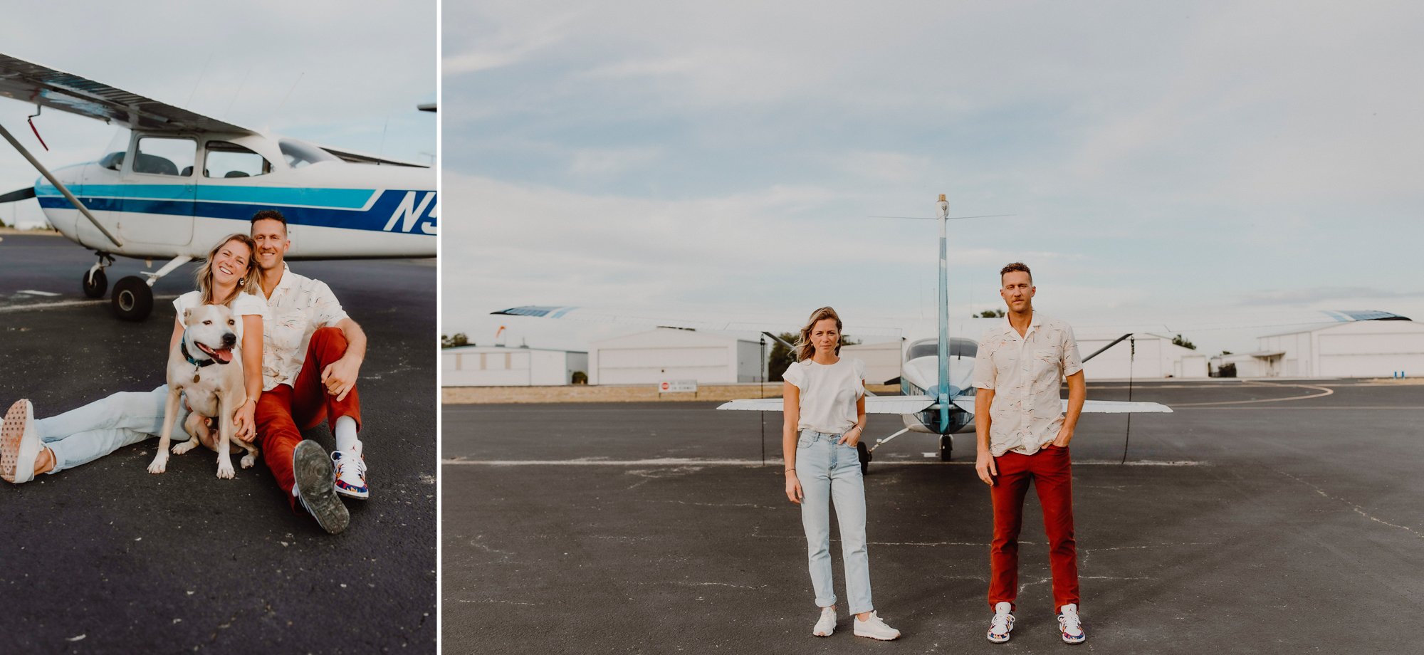 Lago Vista airport engagement photos