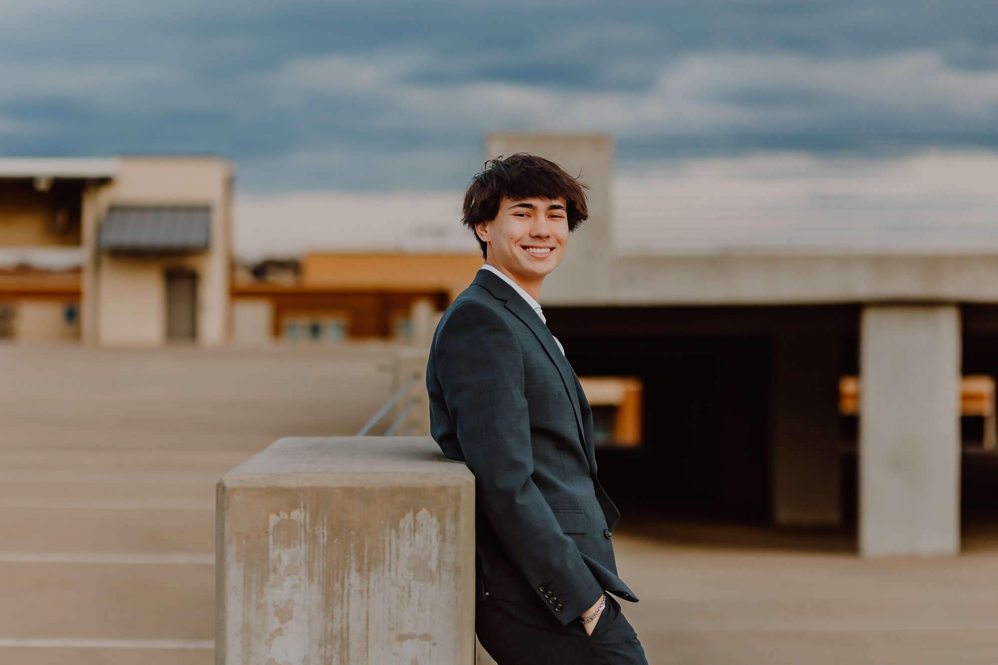 parking garage senior photoshoot Austin texas