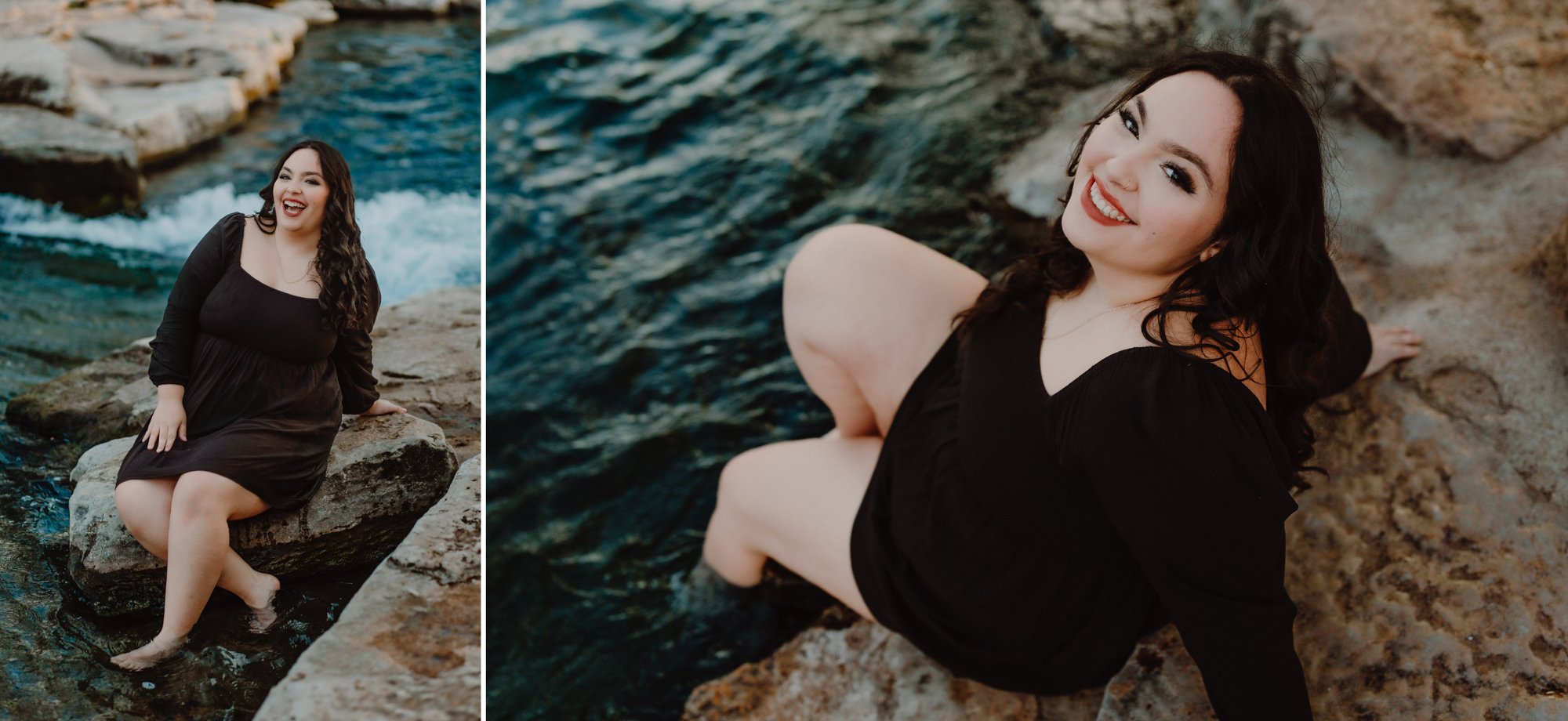 senior photos in water