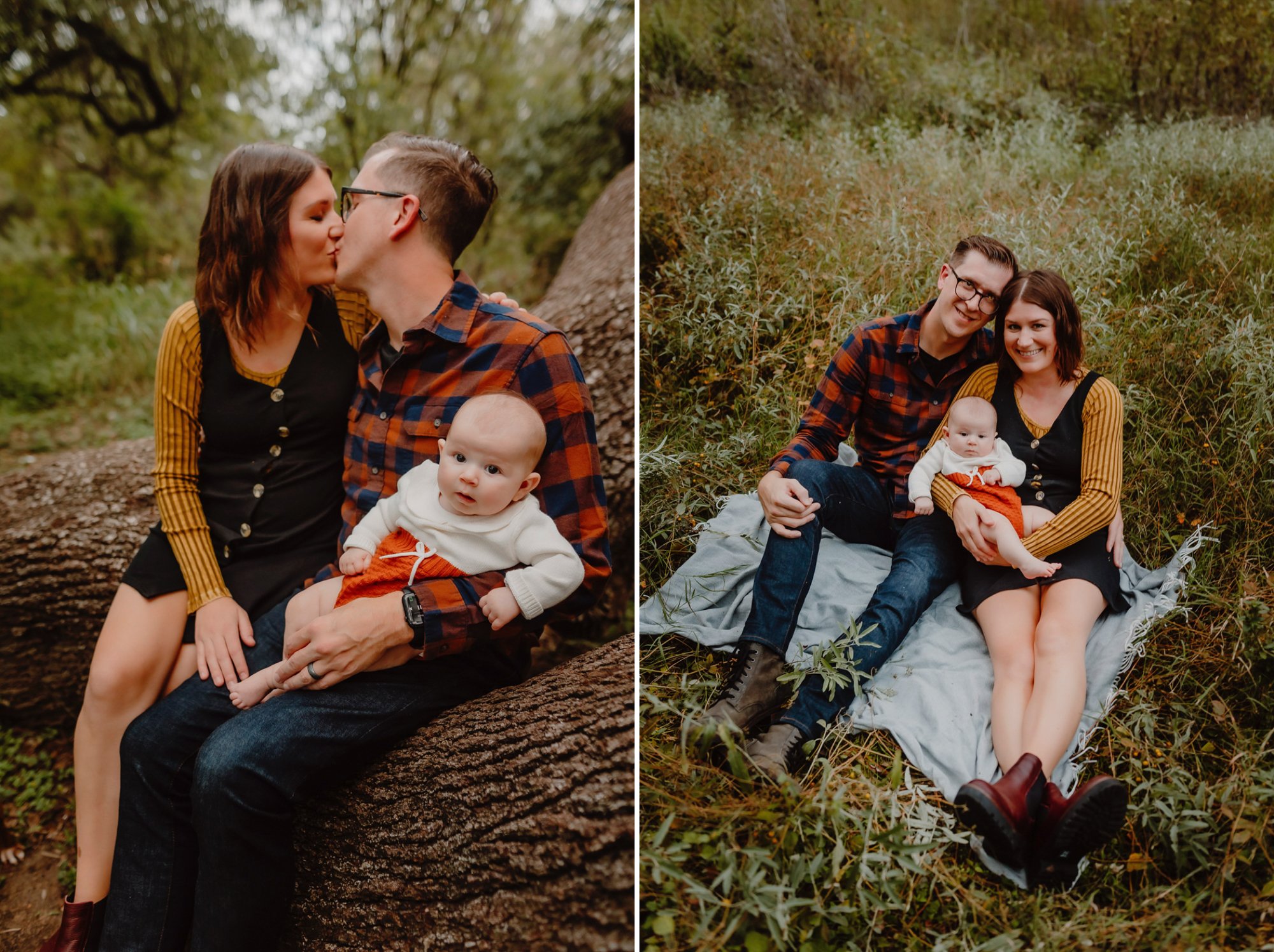 family photos at shoal creek park in Austin