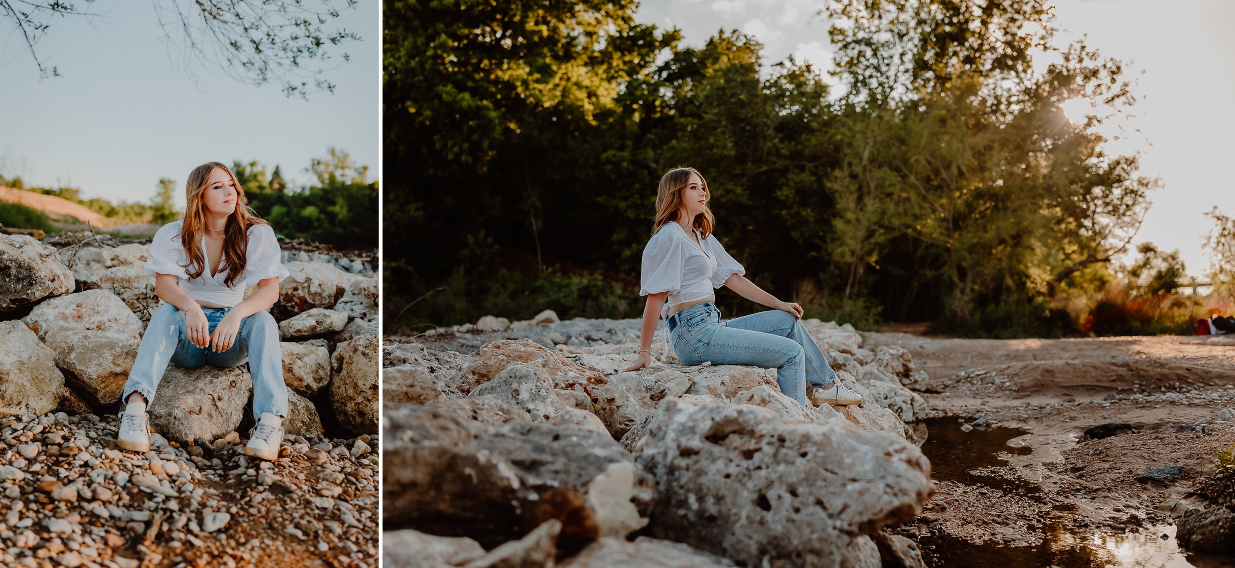 senior photo shoot at downtown Austin park