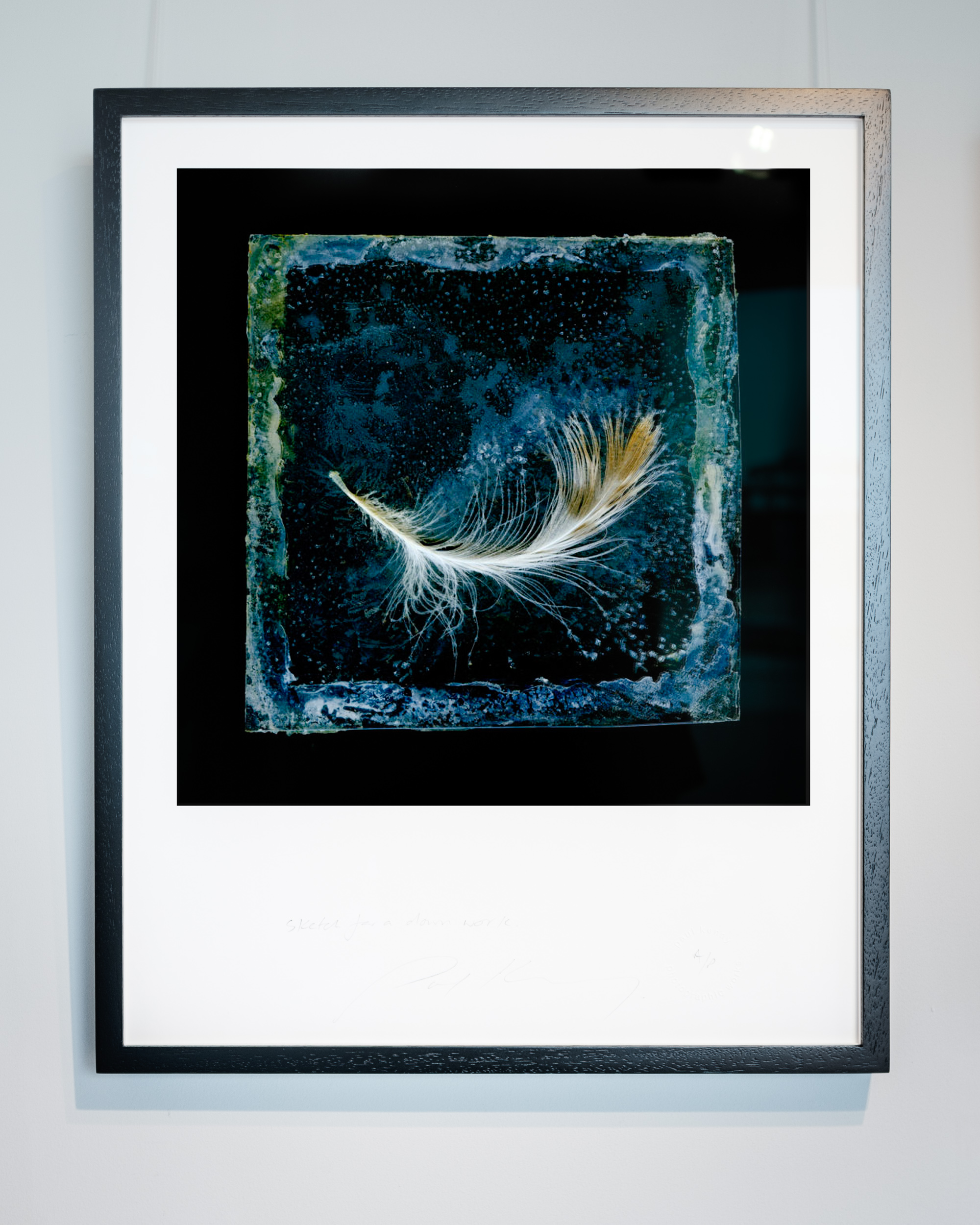 Sketch for a Down Work Artist Proof Print 33x33cm archival print on Hahnemühle cotton rag paper. Signed, dated and studio stamped. Handmade 43x53cm black wooden frame with anti-reflective glass. £995