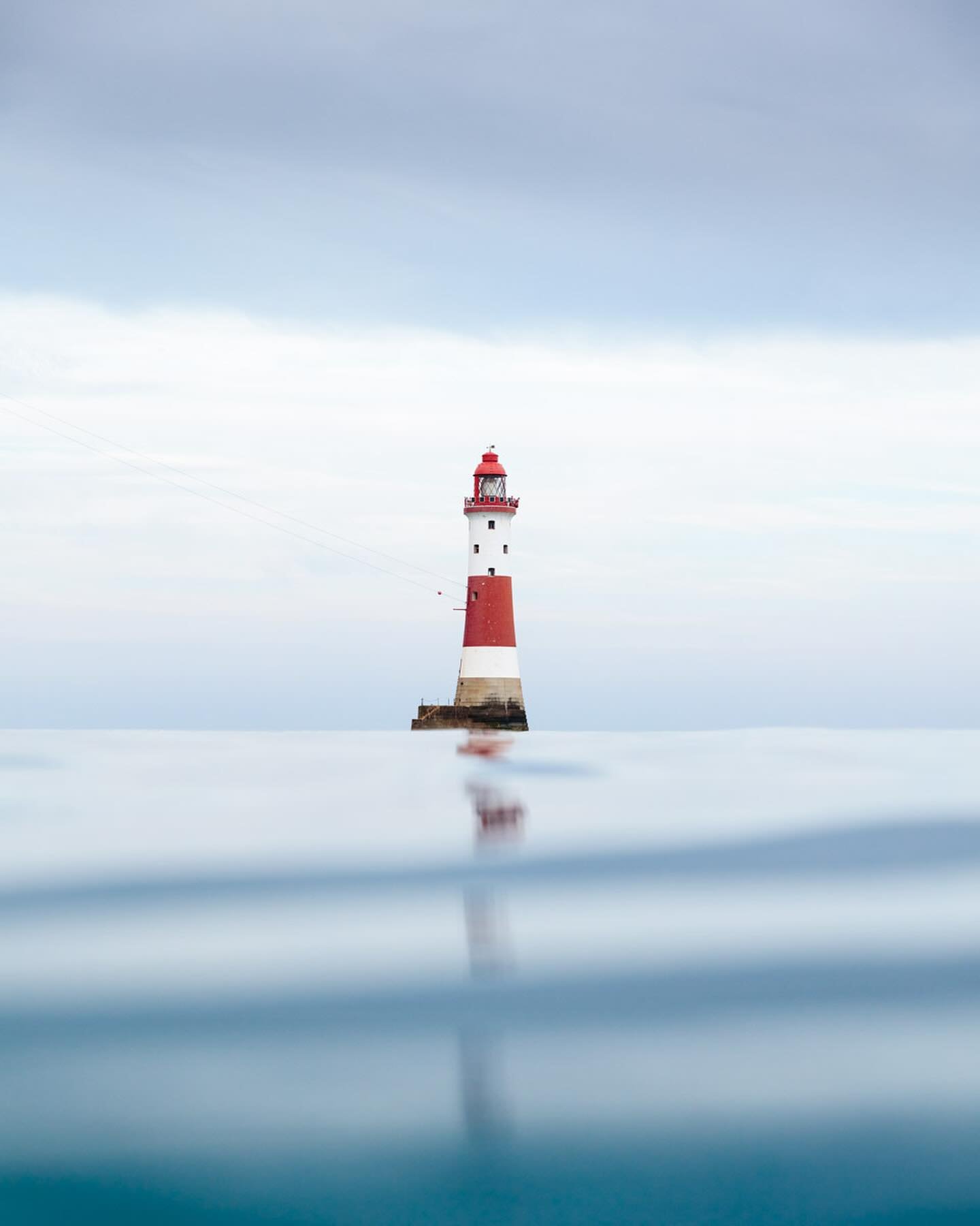 NEW! 

Something fresh on the walls to start the new month. Beachy Head lighthouse as seen from a different angle, taken during a sea swim under the cliffs last year. Come and see it for yourself this weekend, we&rsquo;re open 11-5 today and 10.30-5.