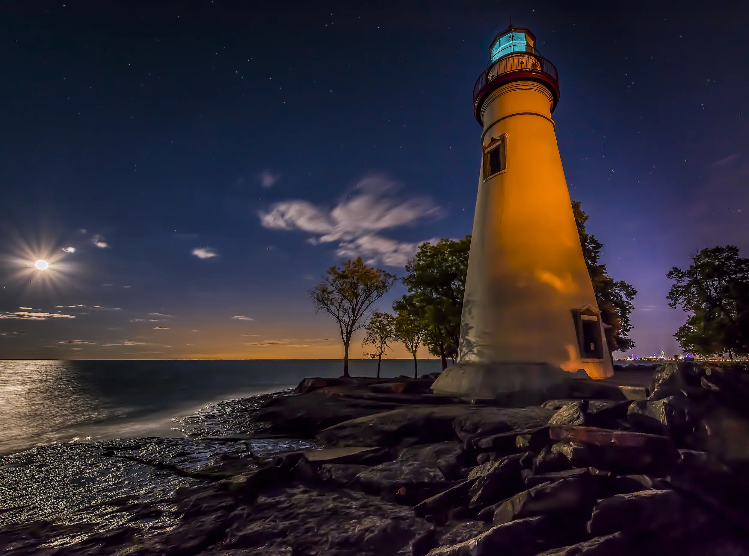 Marblehead Lighthouse By Moonlight