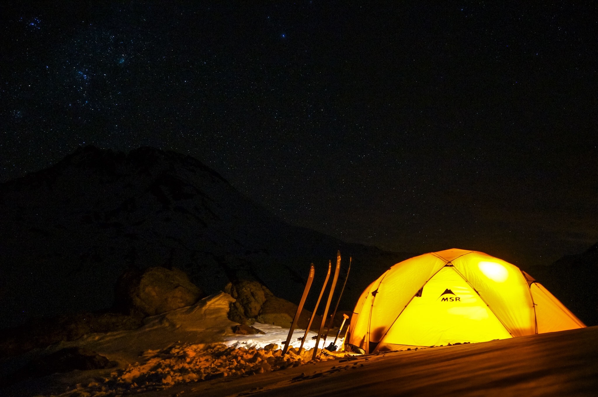A perfect night under the Volcán Planchon.