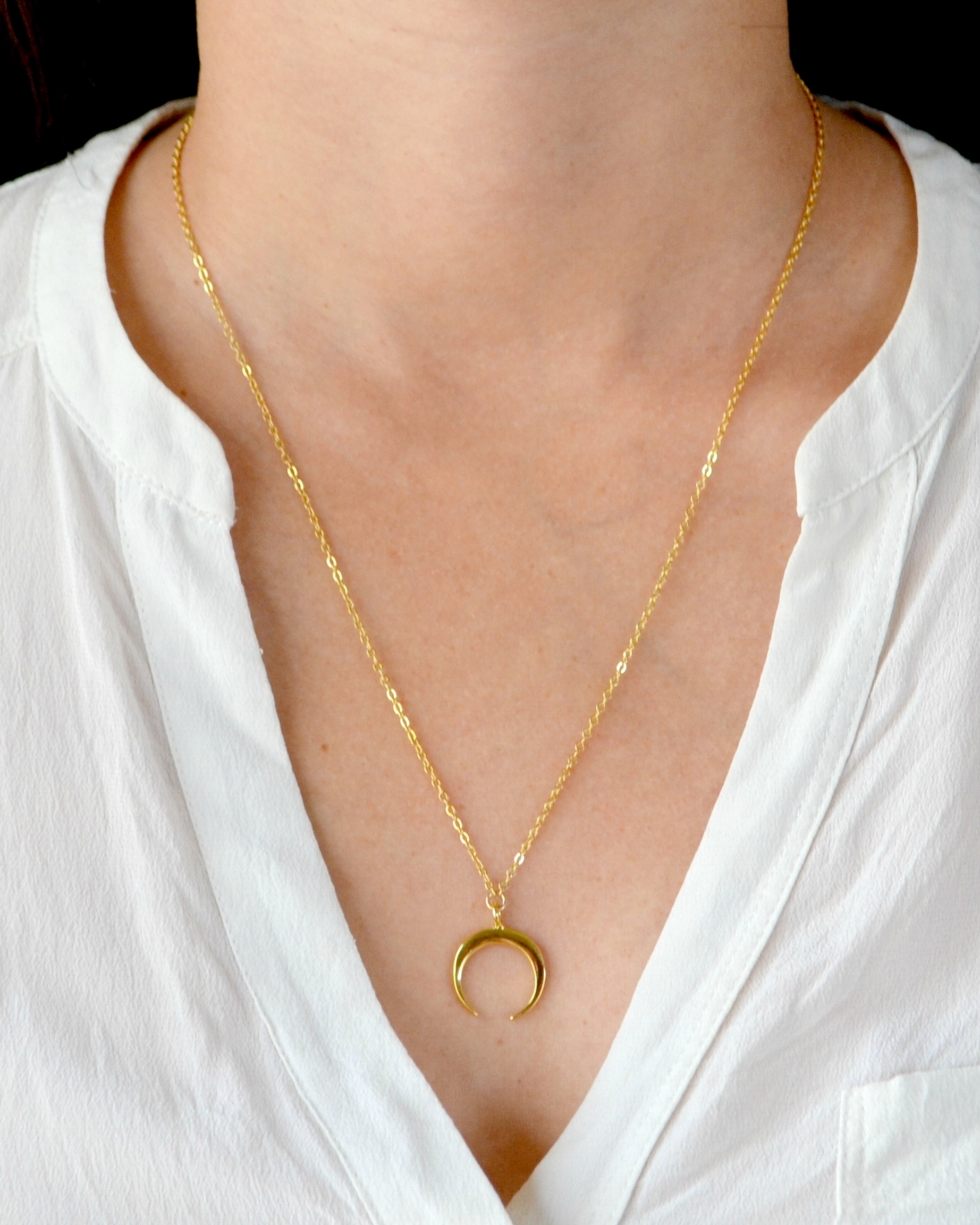Upside Down Crescent Moon Necklace 2025