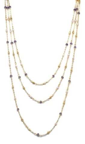 Gold Filled Amethyst three strand necklace.jpg