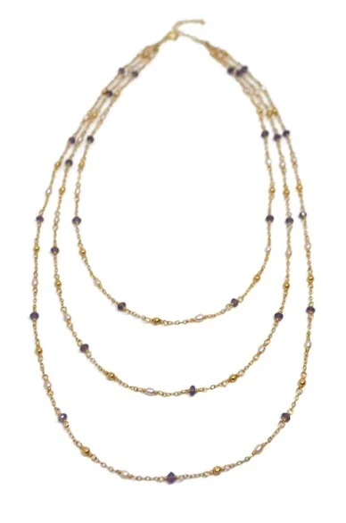 gold filled 3 strand amethyst and pearl necklace.jpg