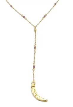 Gold Filled Italian Horn garnet necklace.jpg