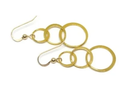 Gold Vermeil triple link earrings.jpg