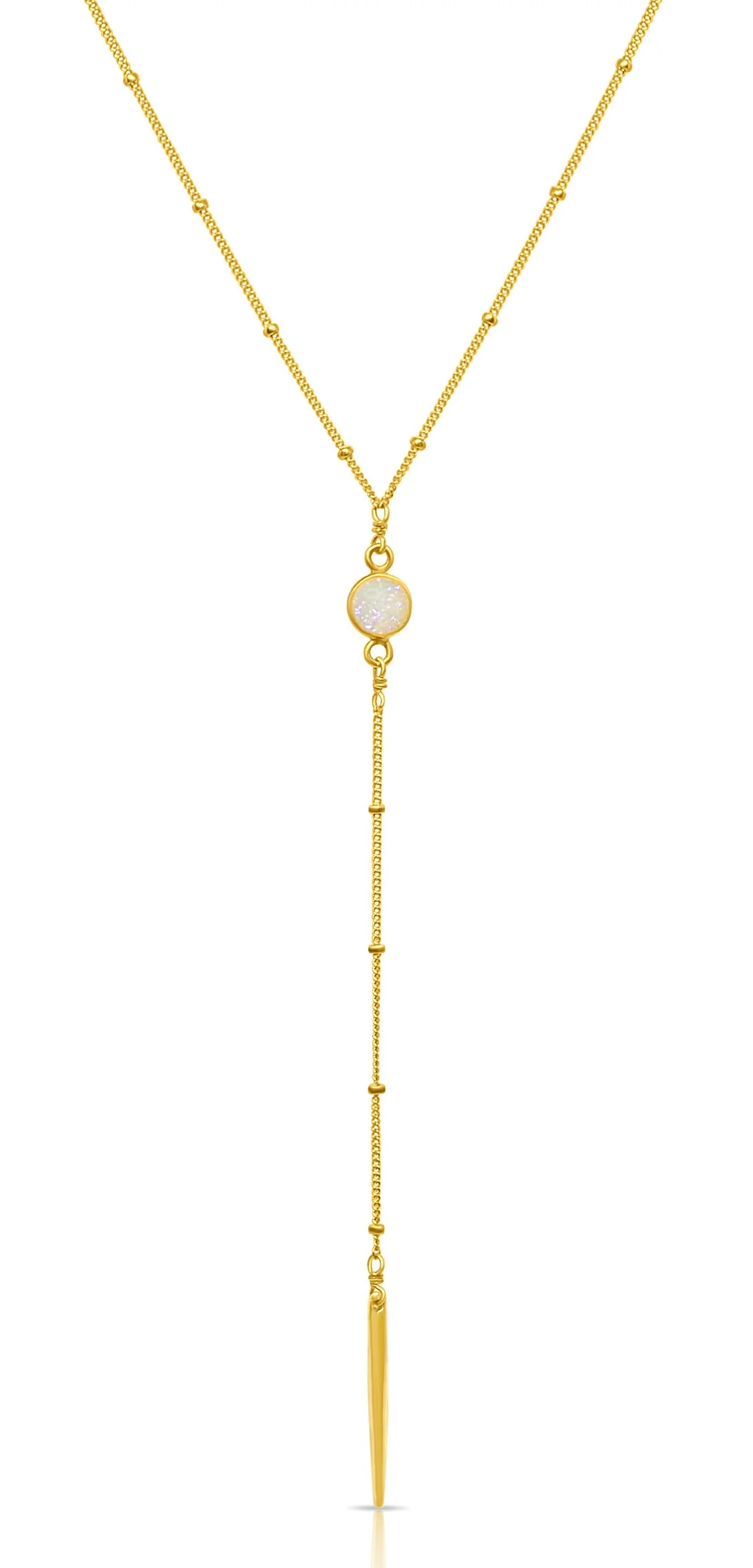 Gold Filled Agate Druzy Y Necklace.jpg