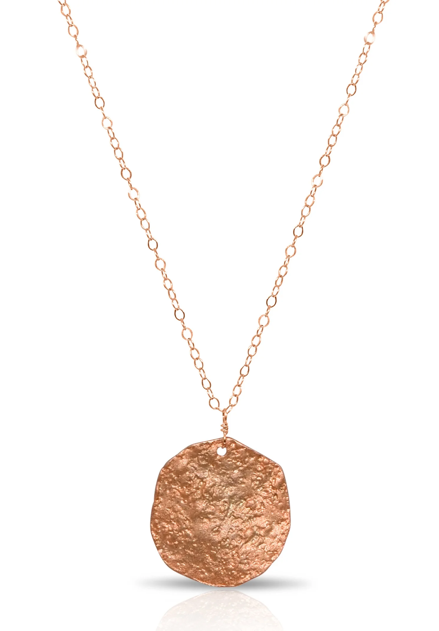 Rose Gold Textured Disc Necklace.jpg