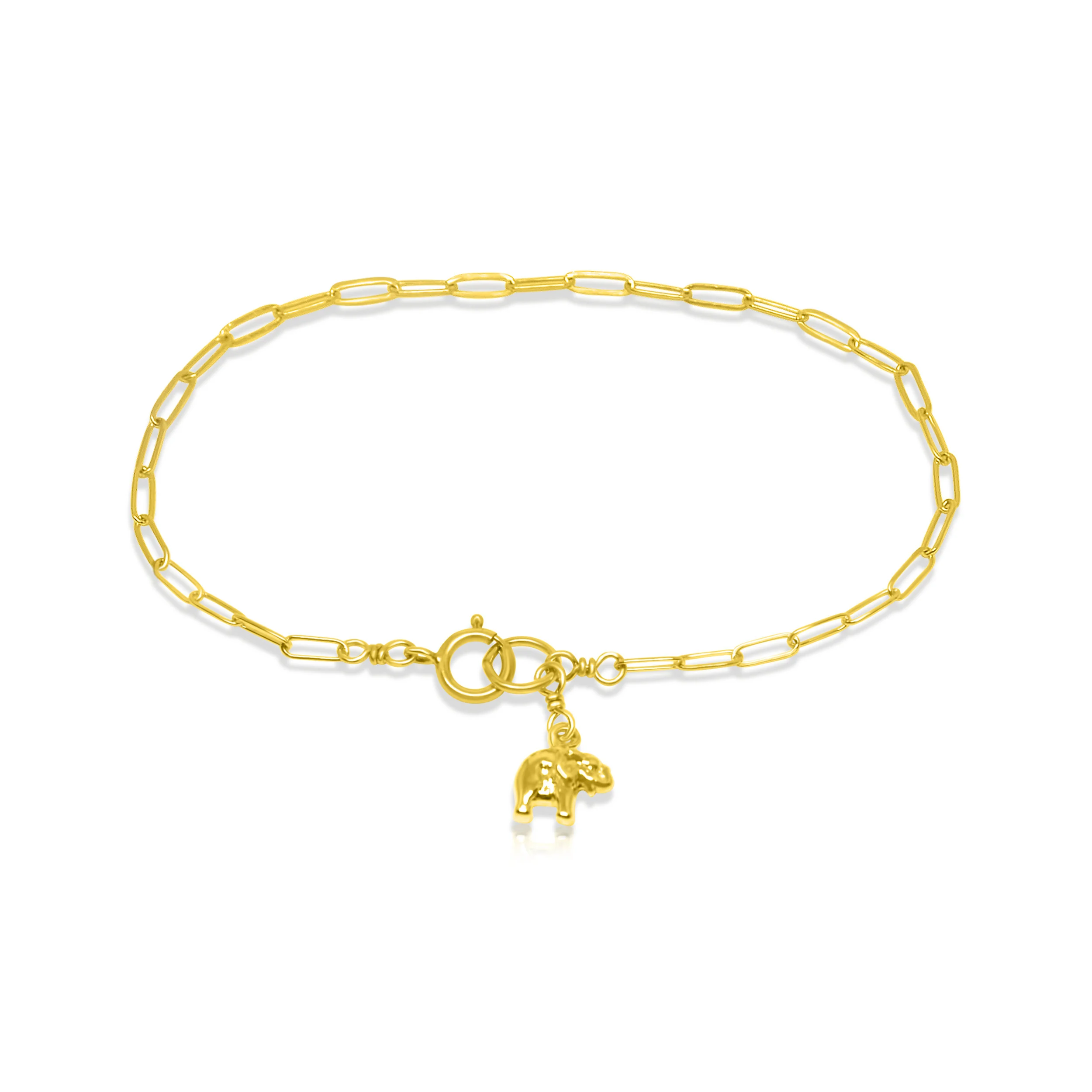Gold Filled Elephent Link Bracelet