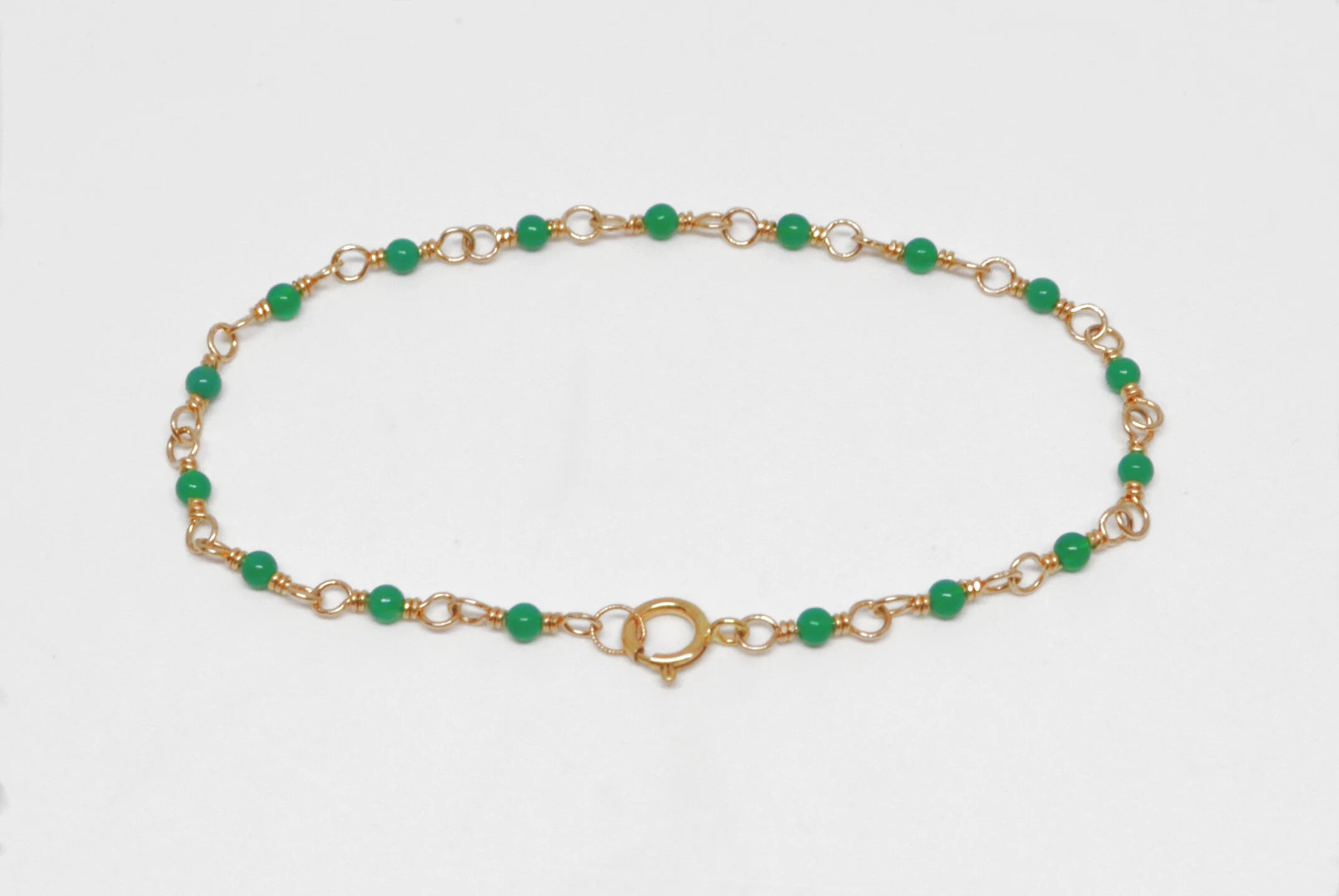 Delicate Gold Filled Jade Gemstone Bracelet..JPG