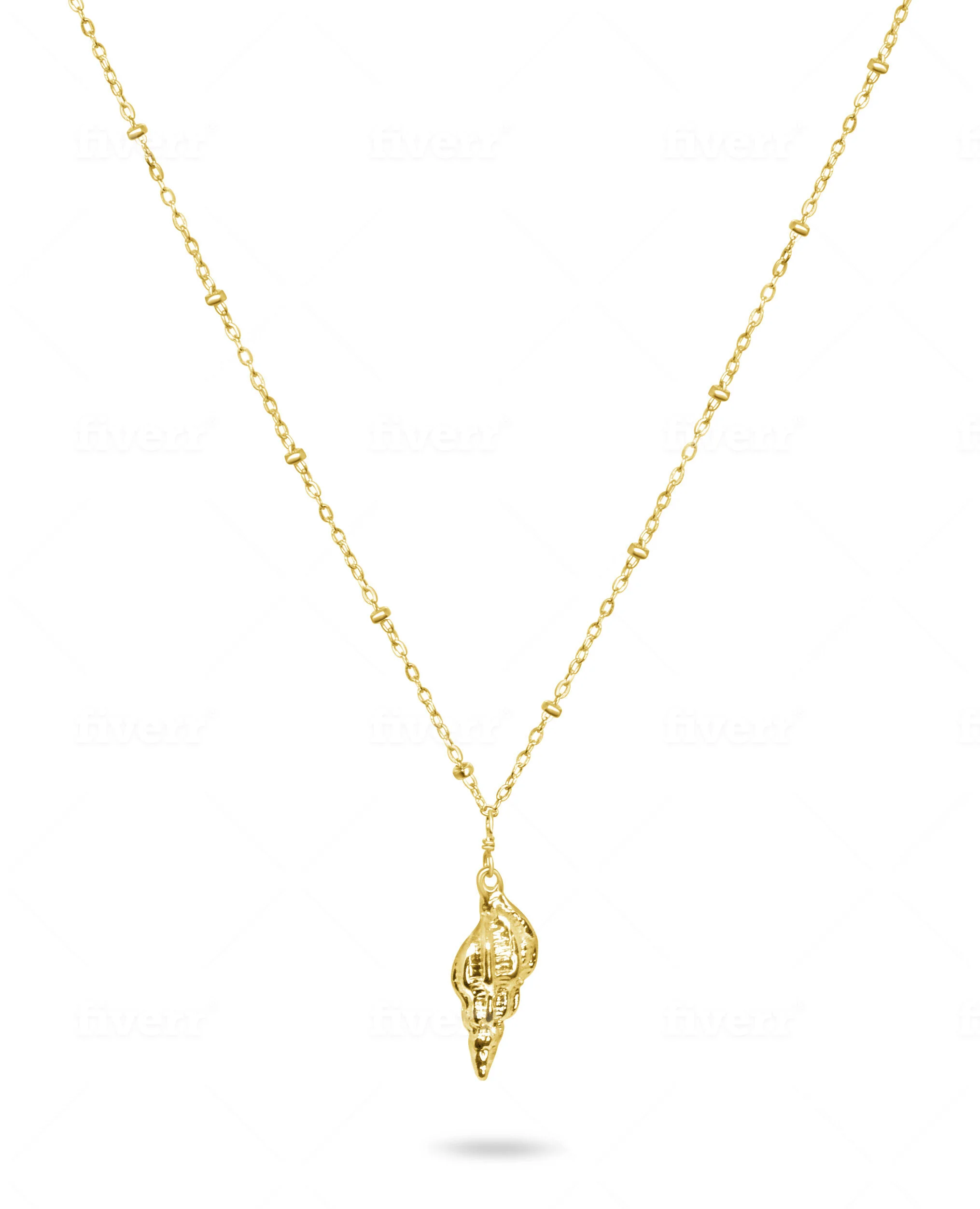 Gold Filled Conch Shell Necklace.JPG
