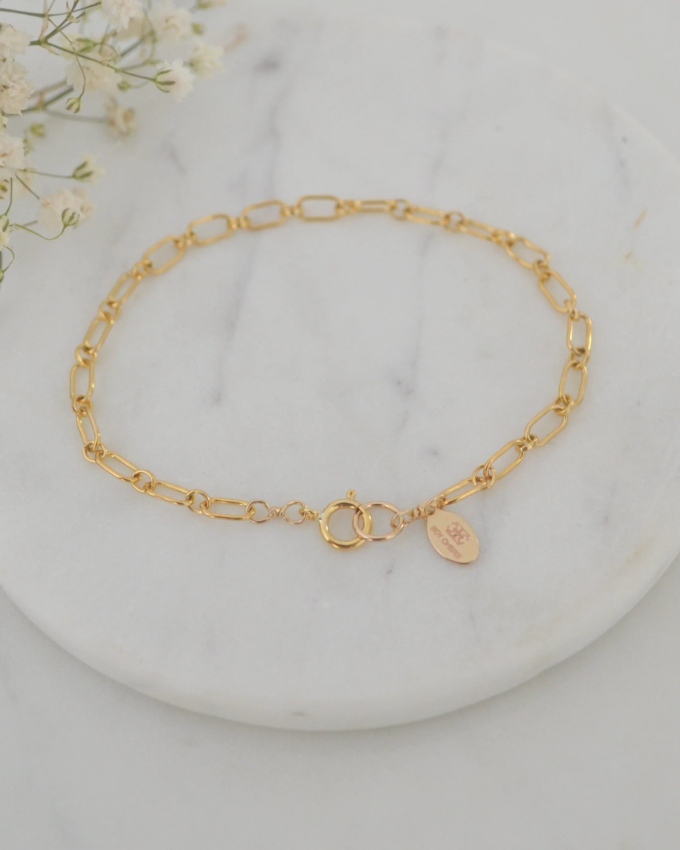 Gold Filled Rectangle Chain Bracelet.JPG