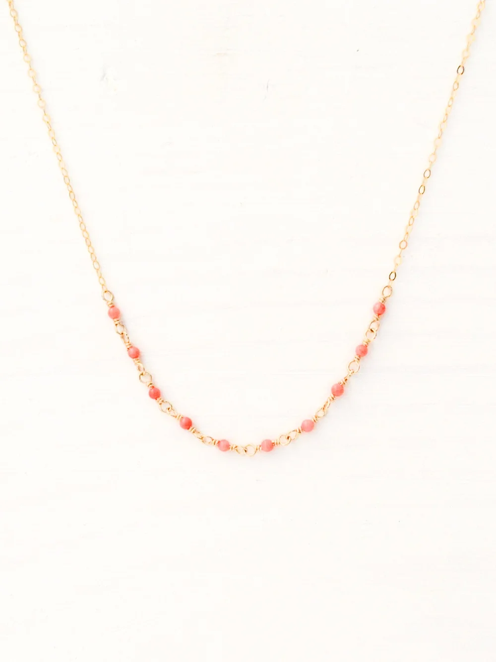 Dainty Gold Filled Coral Necklace — Boy Cherie Jewelry: Delicate