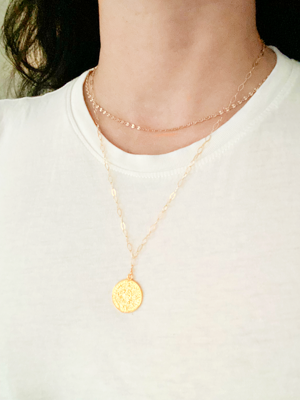 Collier Médaille Vintage Féerique - Médaillon Et Chaîne En Alliage Bronze - Neuf